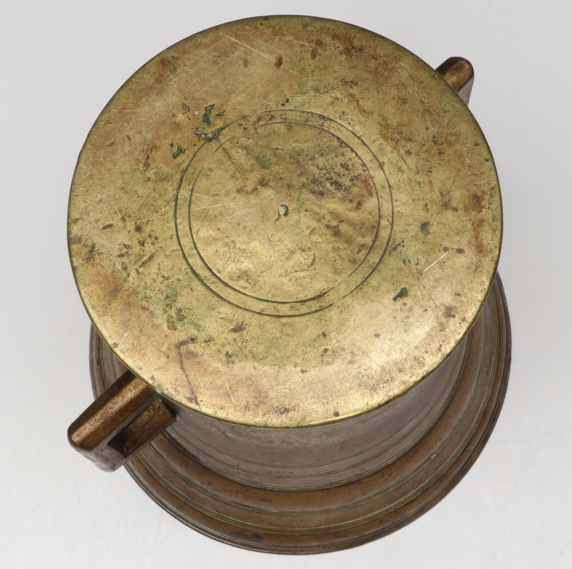 French Hair on Hide Blacksmith's Bellows with Brass Mortar and Pestle