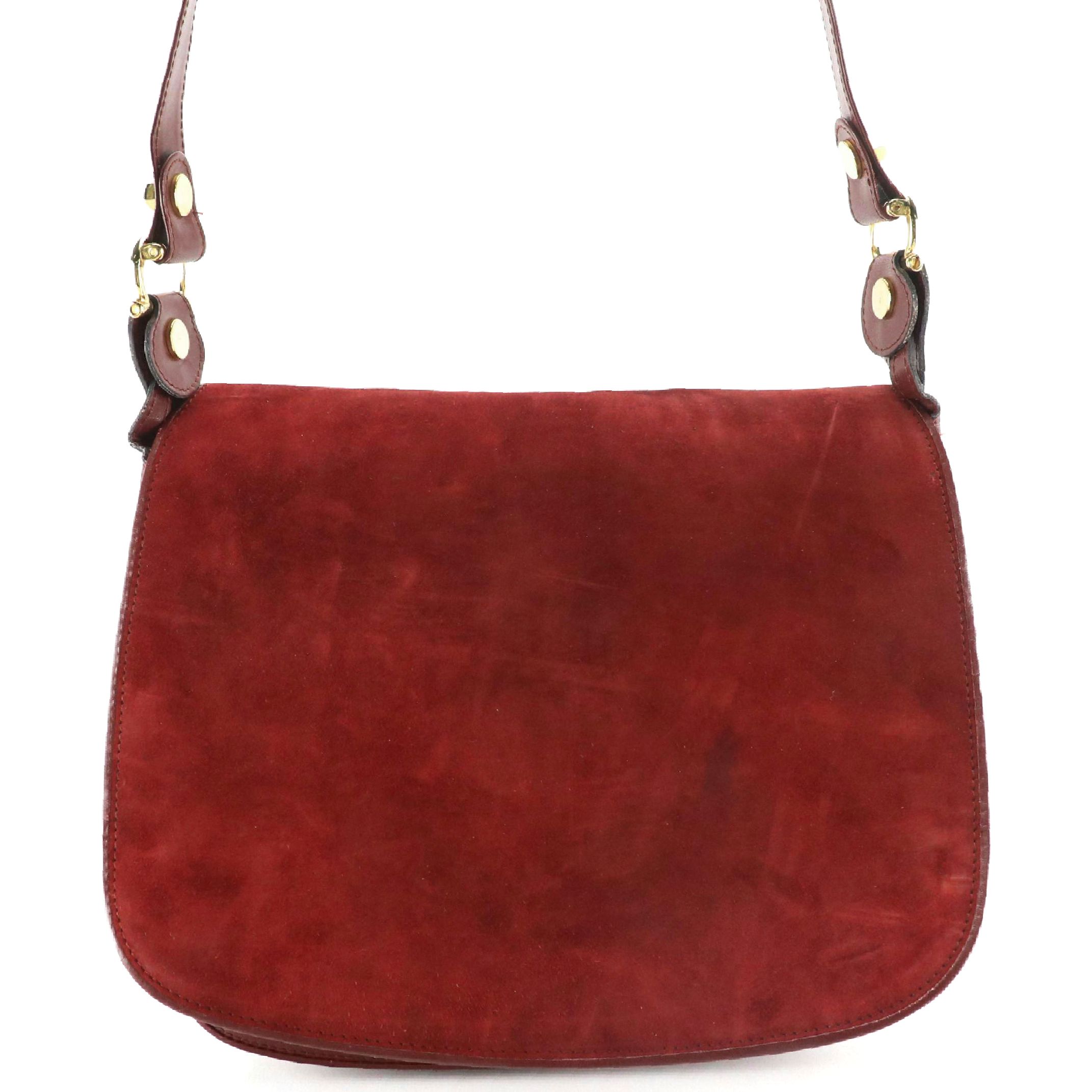 Cartier Must de Cartier Double-Compartment Expandable Flap Bag in Burgundy