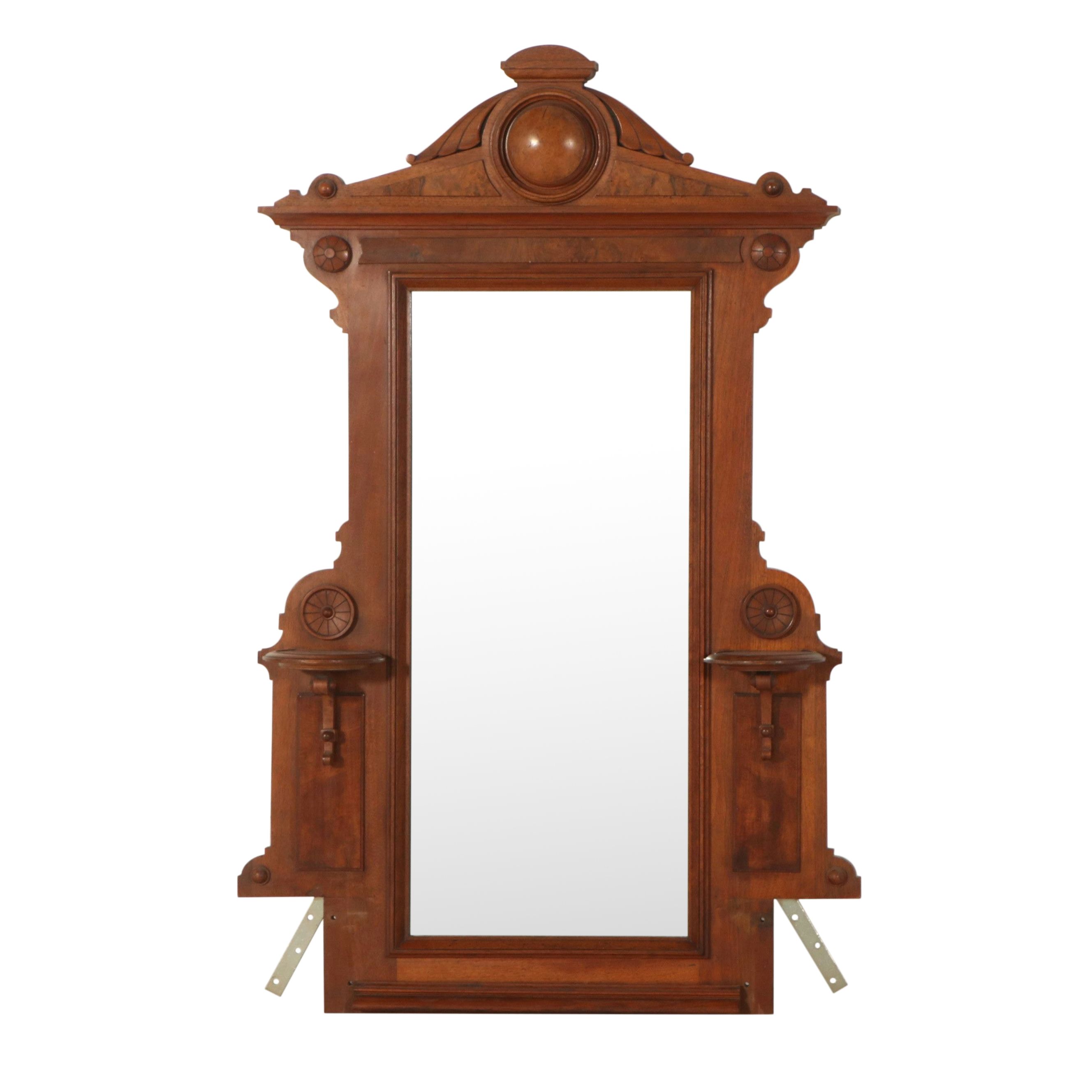 Victorian Marble Top Mahogany and Burl Wood Dresser with Mirror