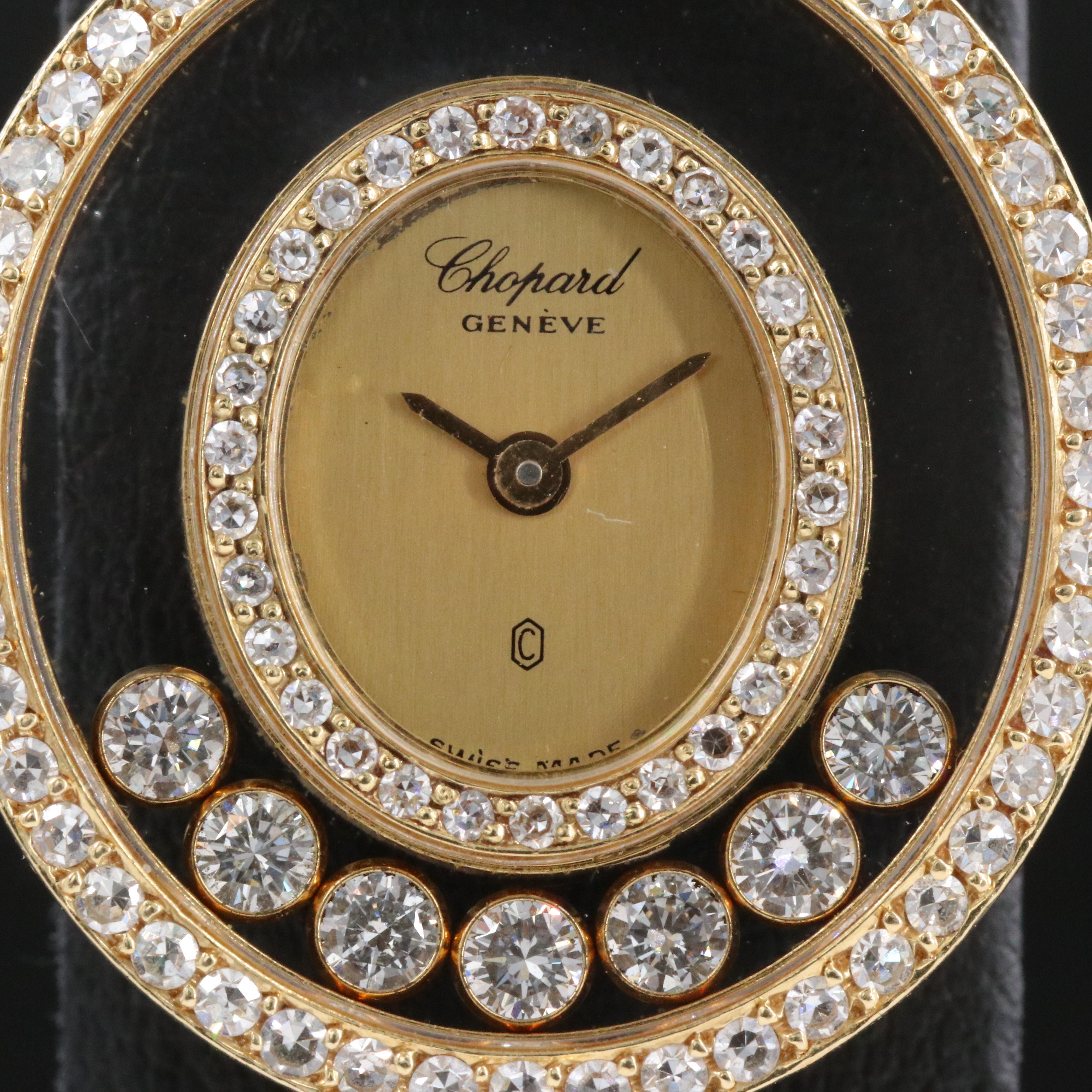 18K Chopard "Happy Diamonds" 8 Carats Total Weight Quartz Watch 5199