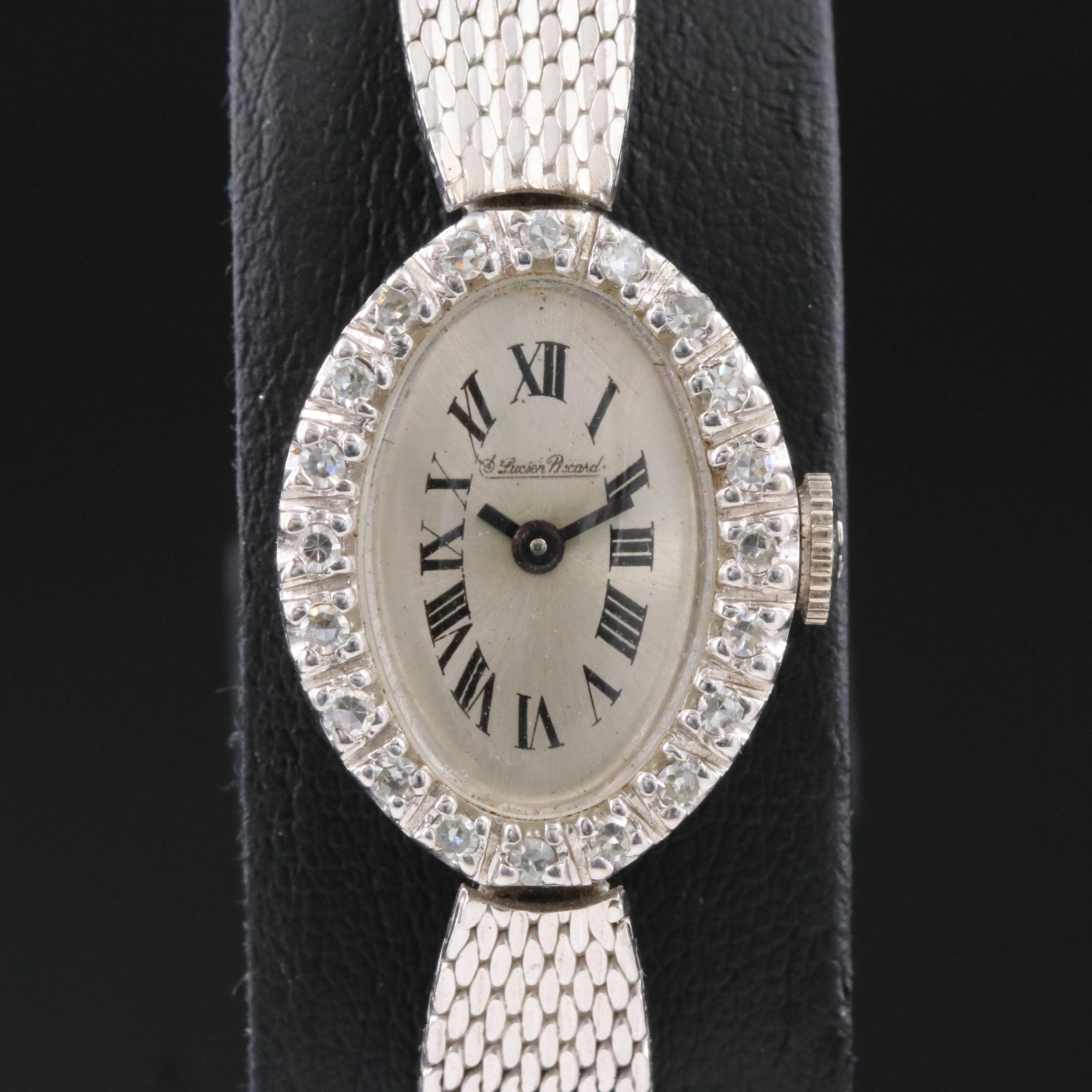 14K Gold Lucien Piccard Diamond Cocktail Watch