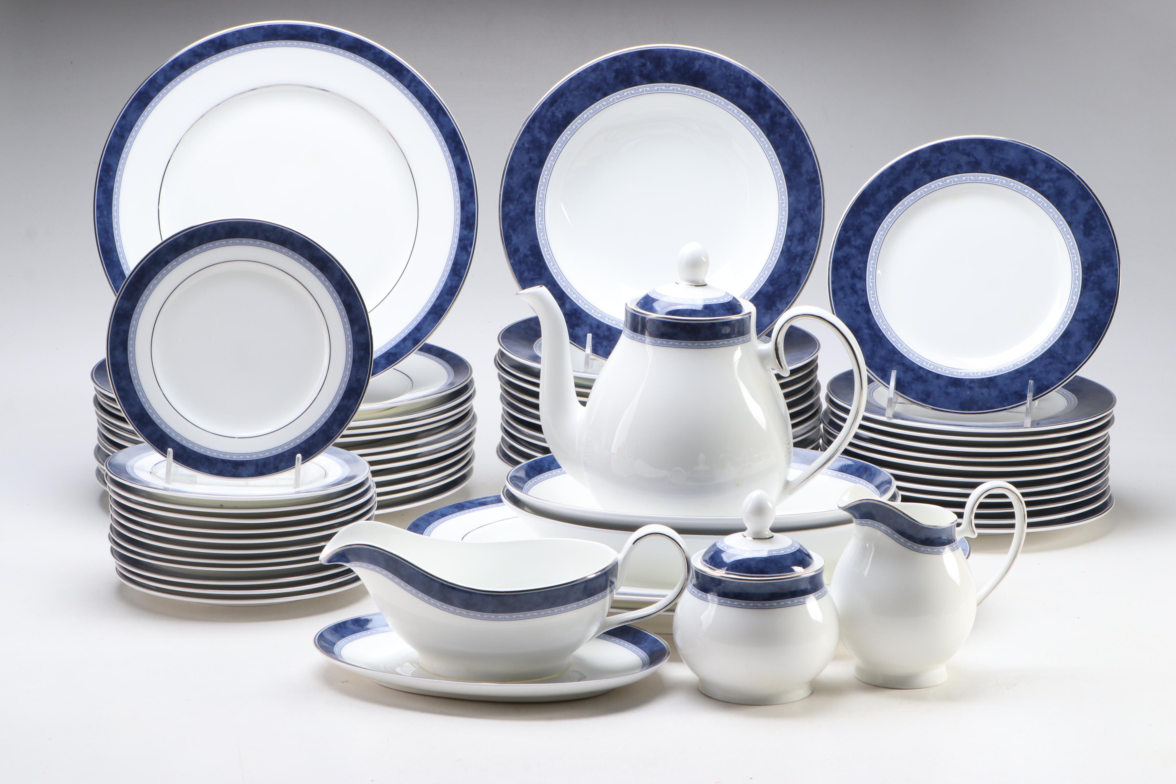 Doulton and Co. "Blue Marble" Bone China Dinnerware and Serving Pieces