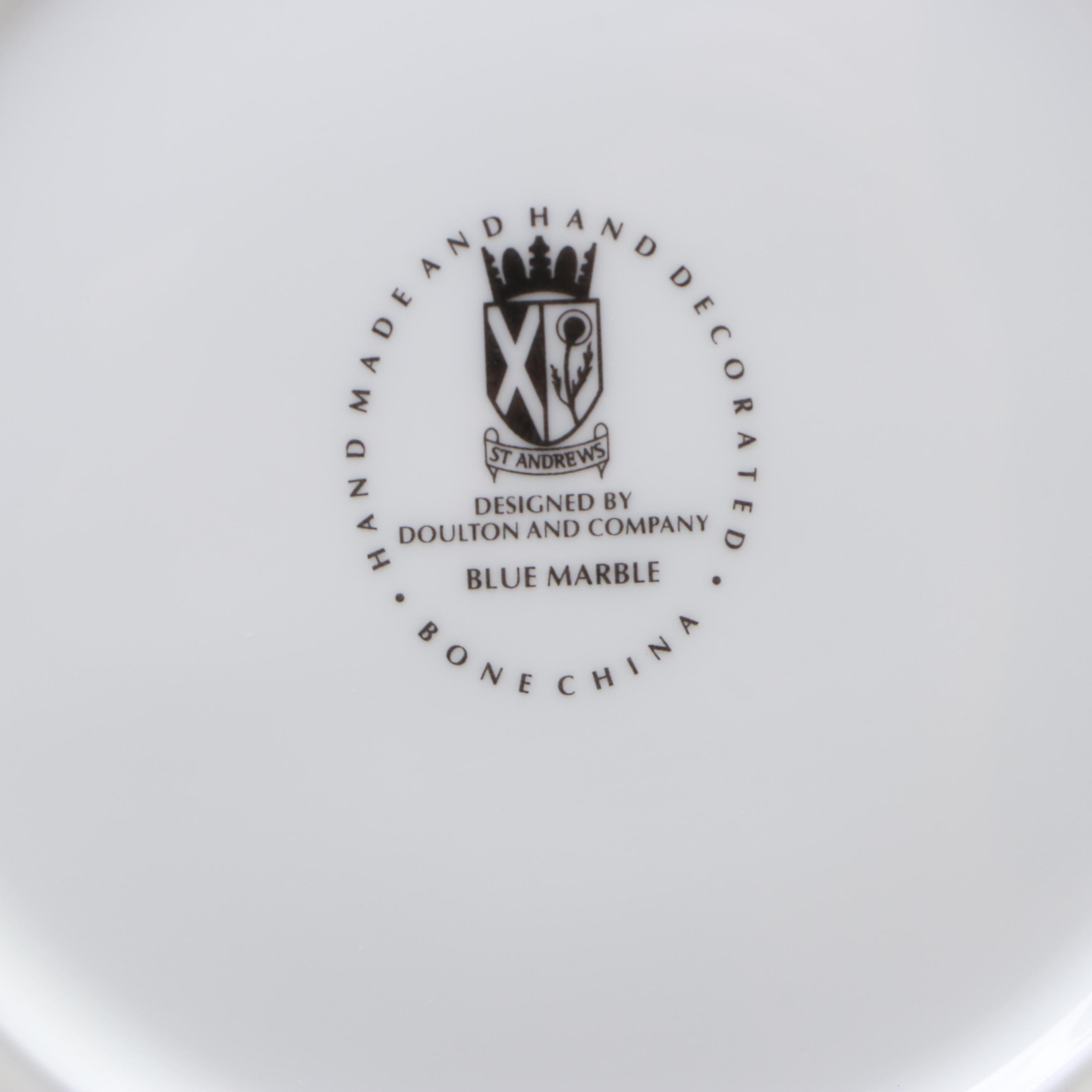 Doulton and Co. "Blue Marble" Bone China Dinnerware and Serving Pieces