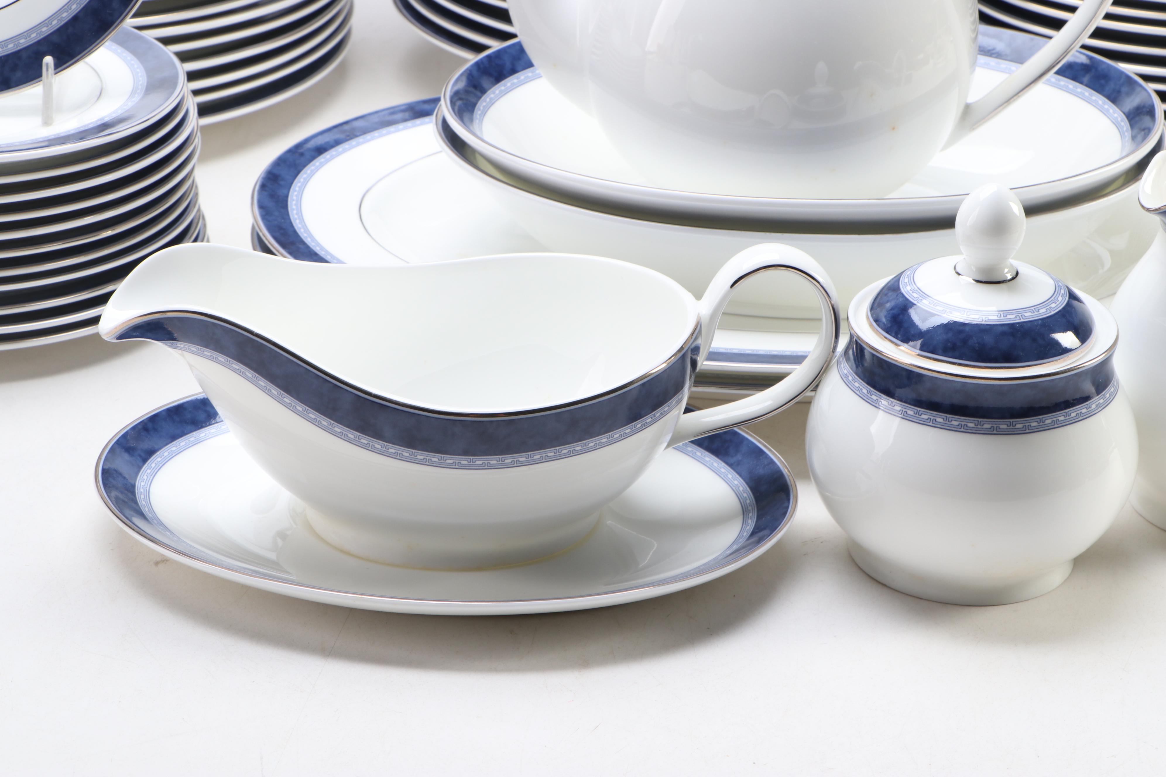 Doulton and Co. "Blue Marble" Bone China Dinnerware and Serving Pieces