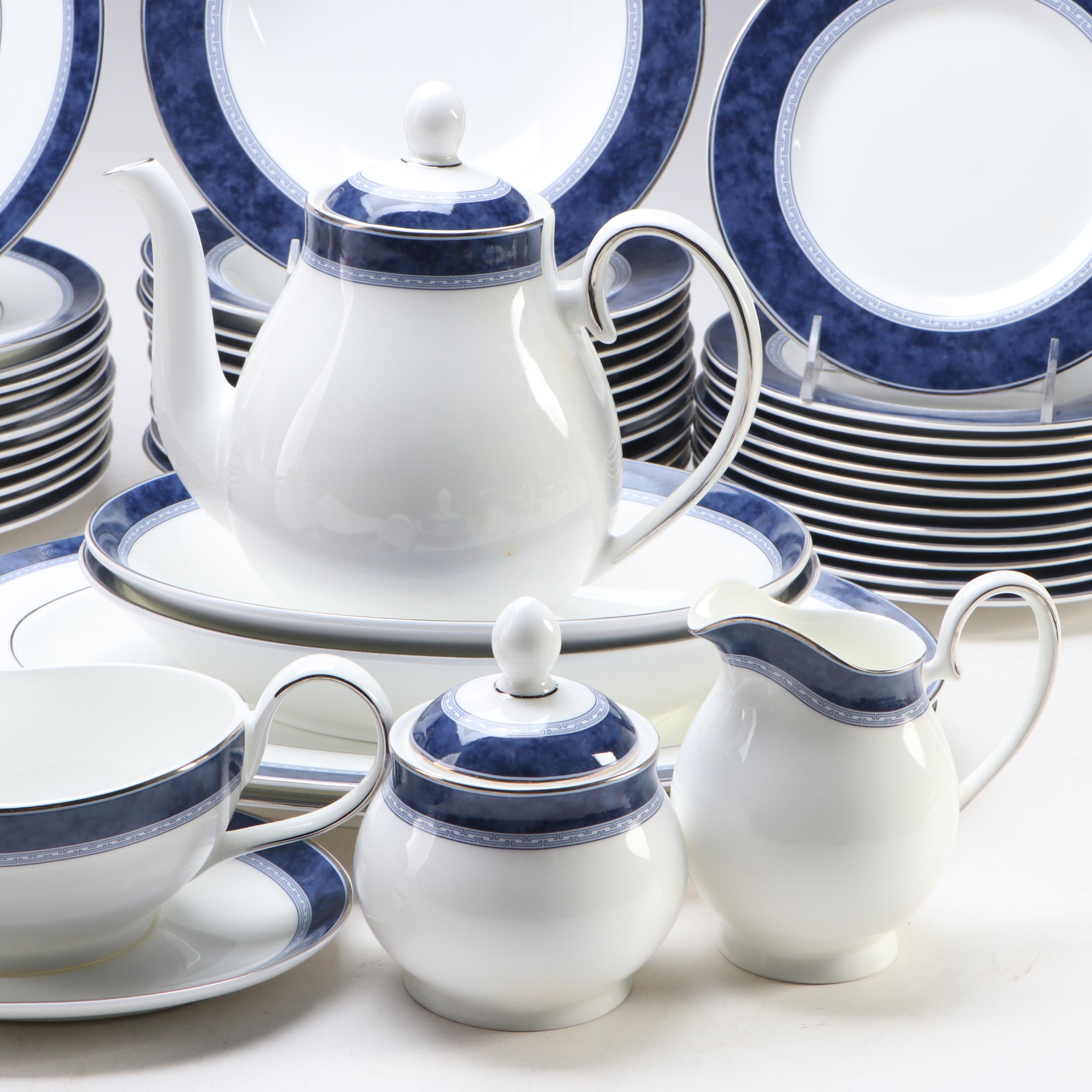 Doulton and Co. "Blue Marble" Bone China Dinnerware and Serving Pieces