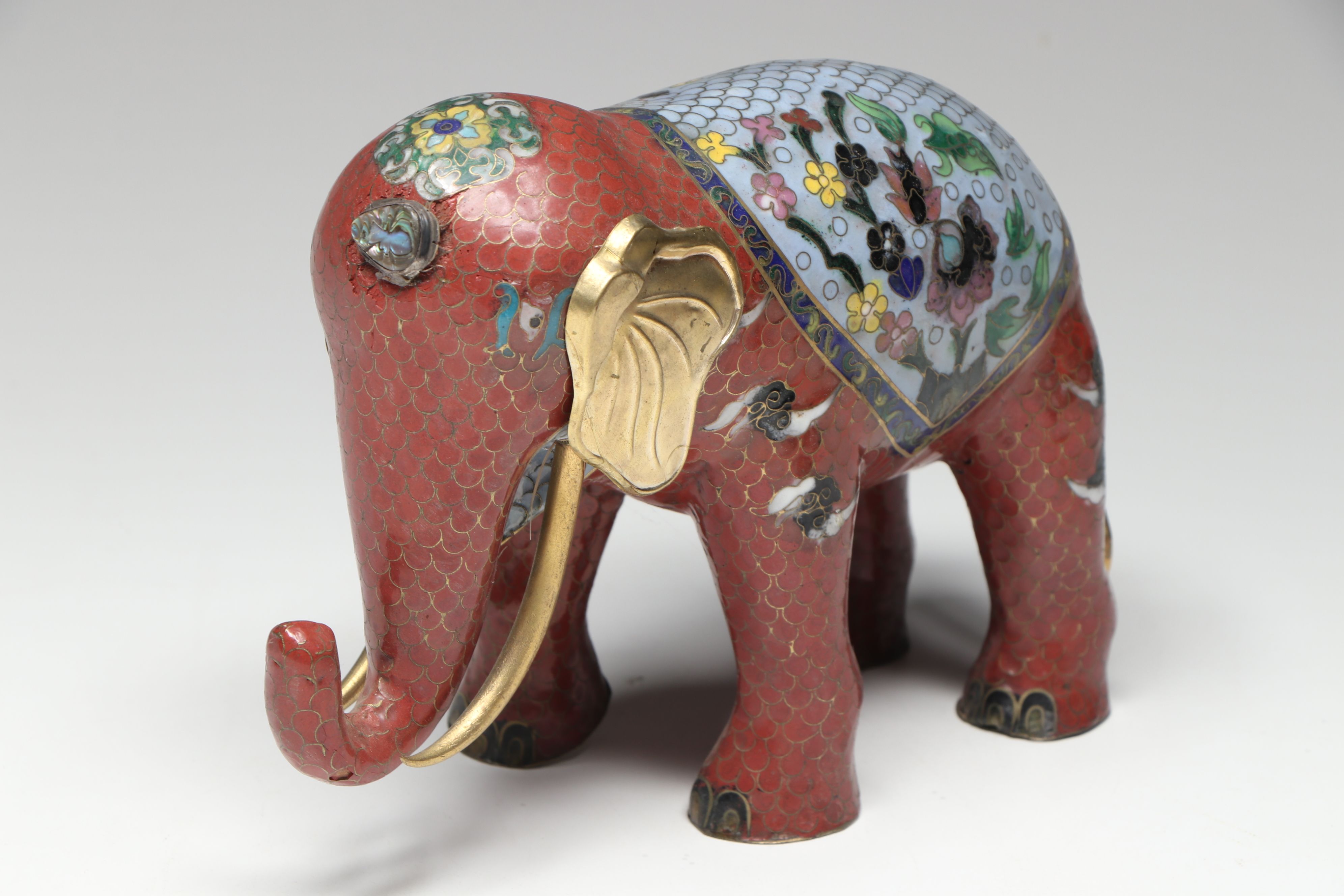 Cloisonné Elephant Pair