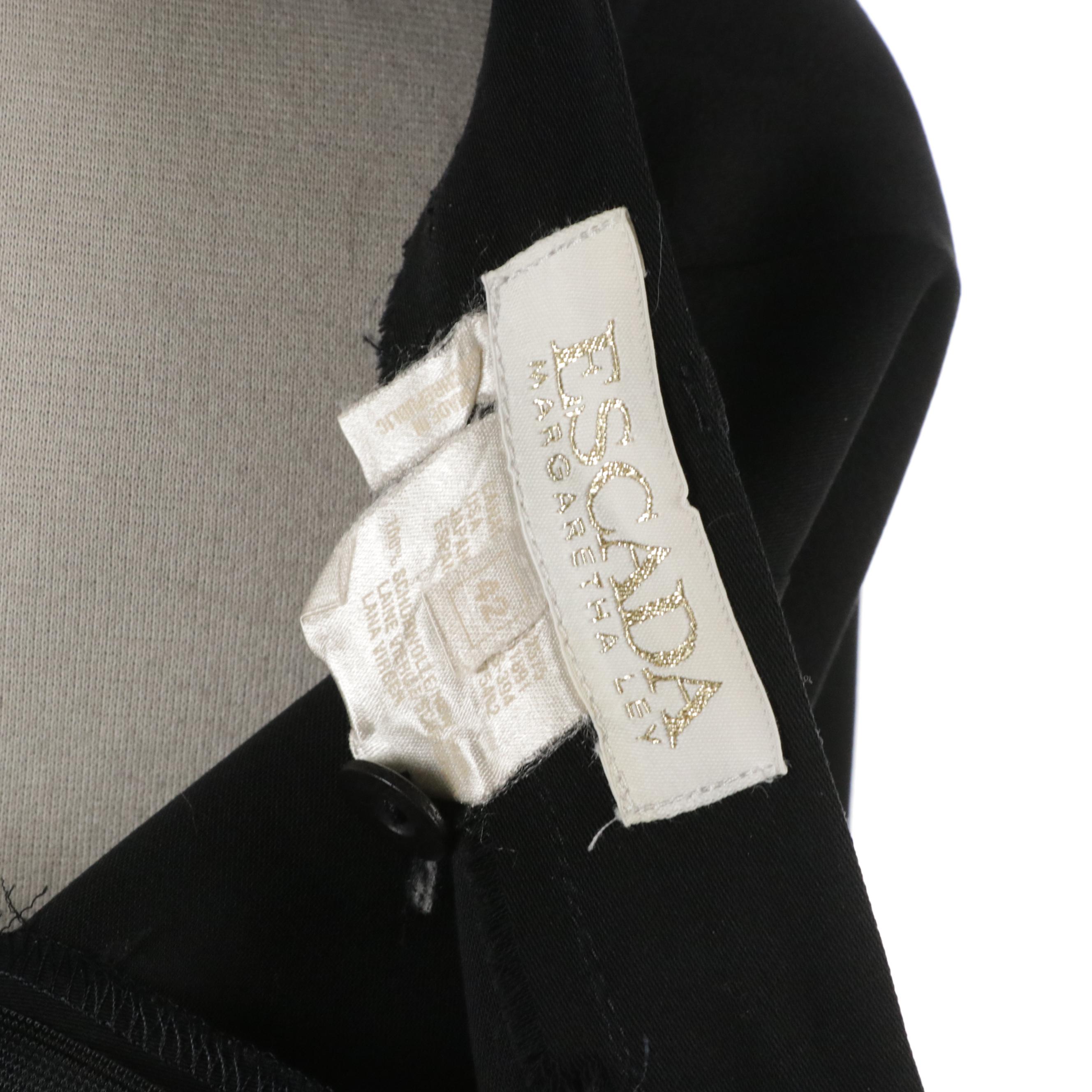 Escada by Margaretha Ley Black Double-Breasted Jacket and Pencil Skirt Suit Set