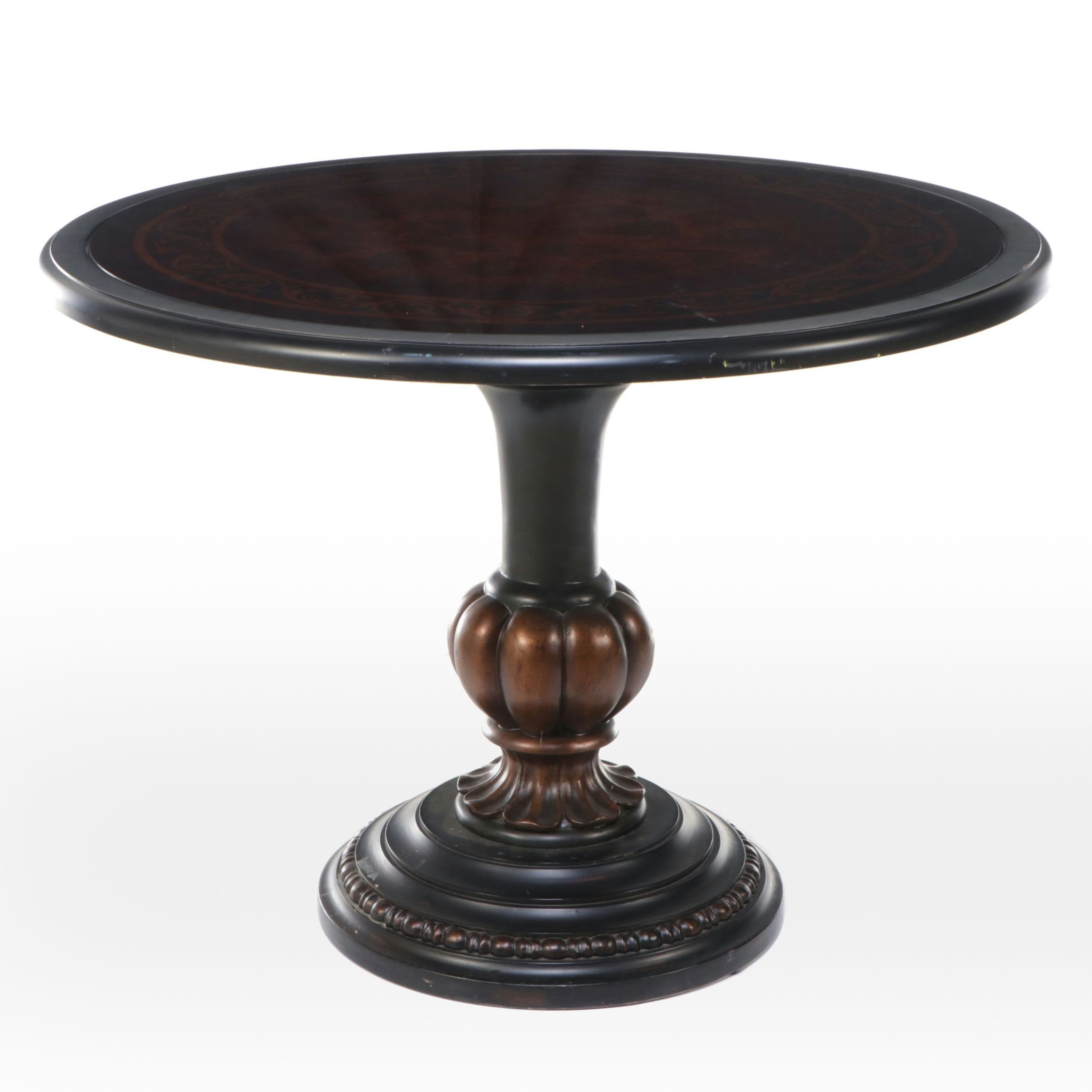 Painted Wooden Pedestal Center Table