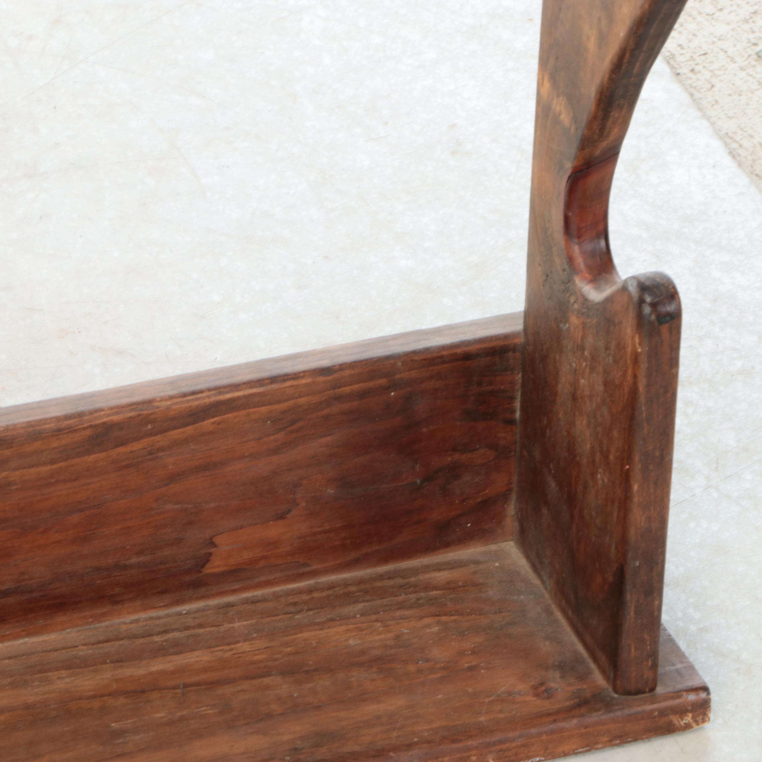 Craftsman Style Entryway Wood Coat Rack with Brass Hooks