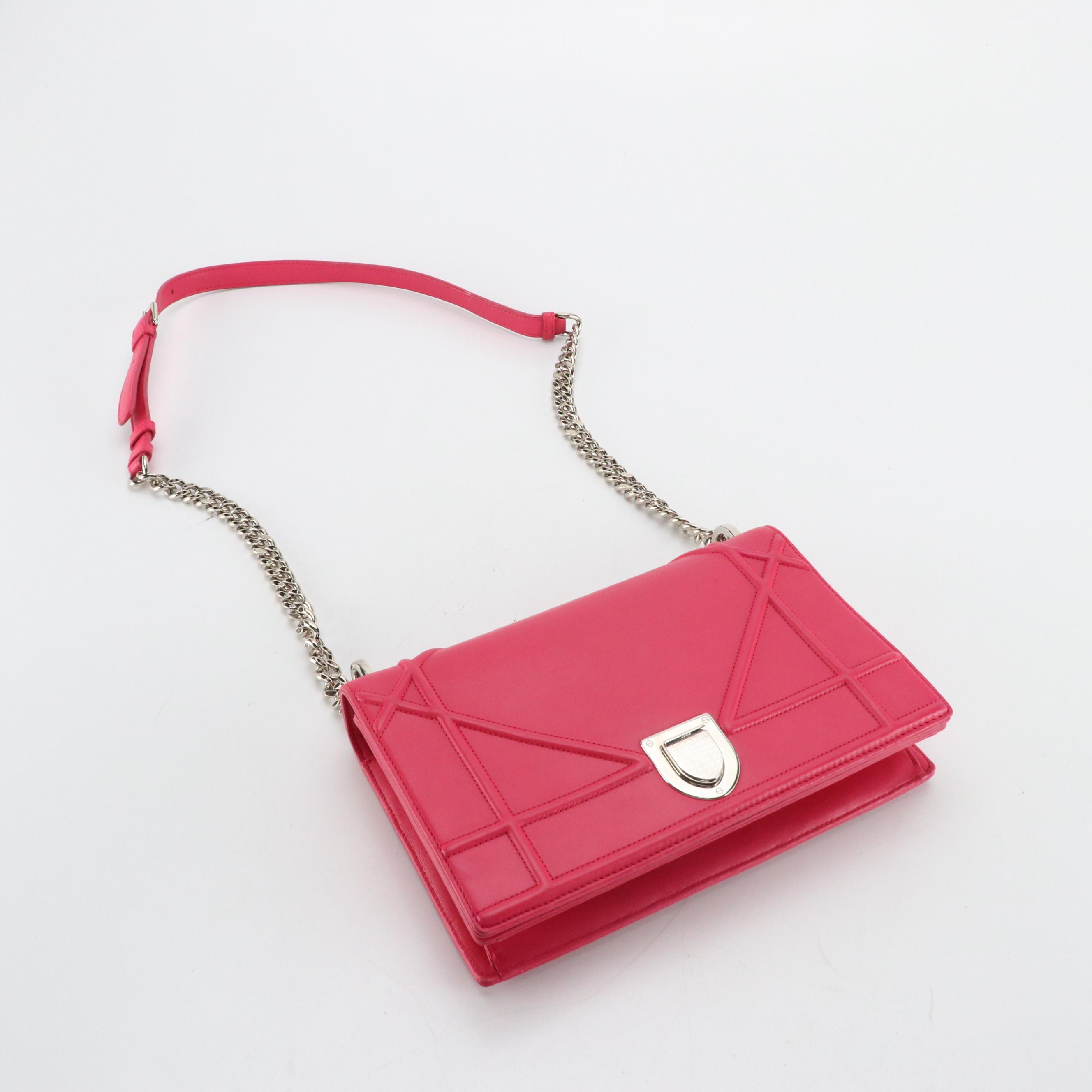 Christian Dior Lambskin Leather Diorama Flap Crossbody Bag