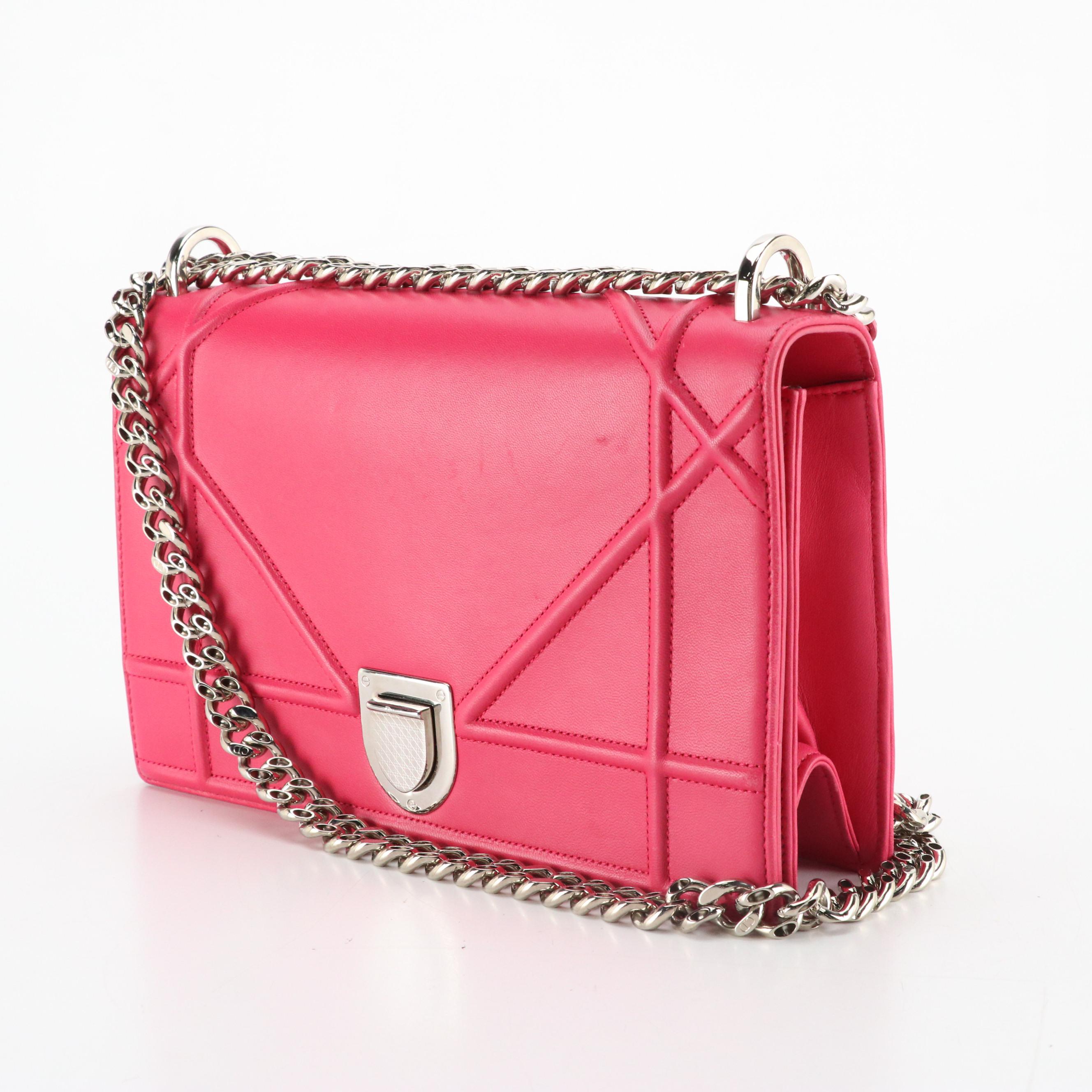 Christian Dior Lambskin Leather Diorama Flap Crossbody Bag