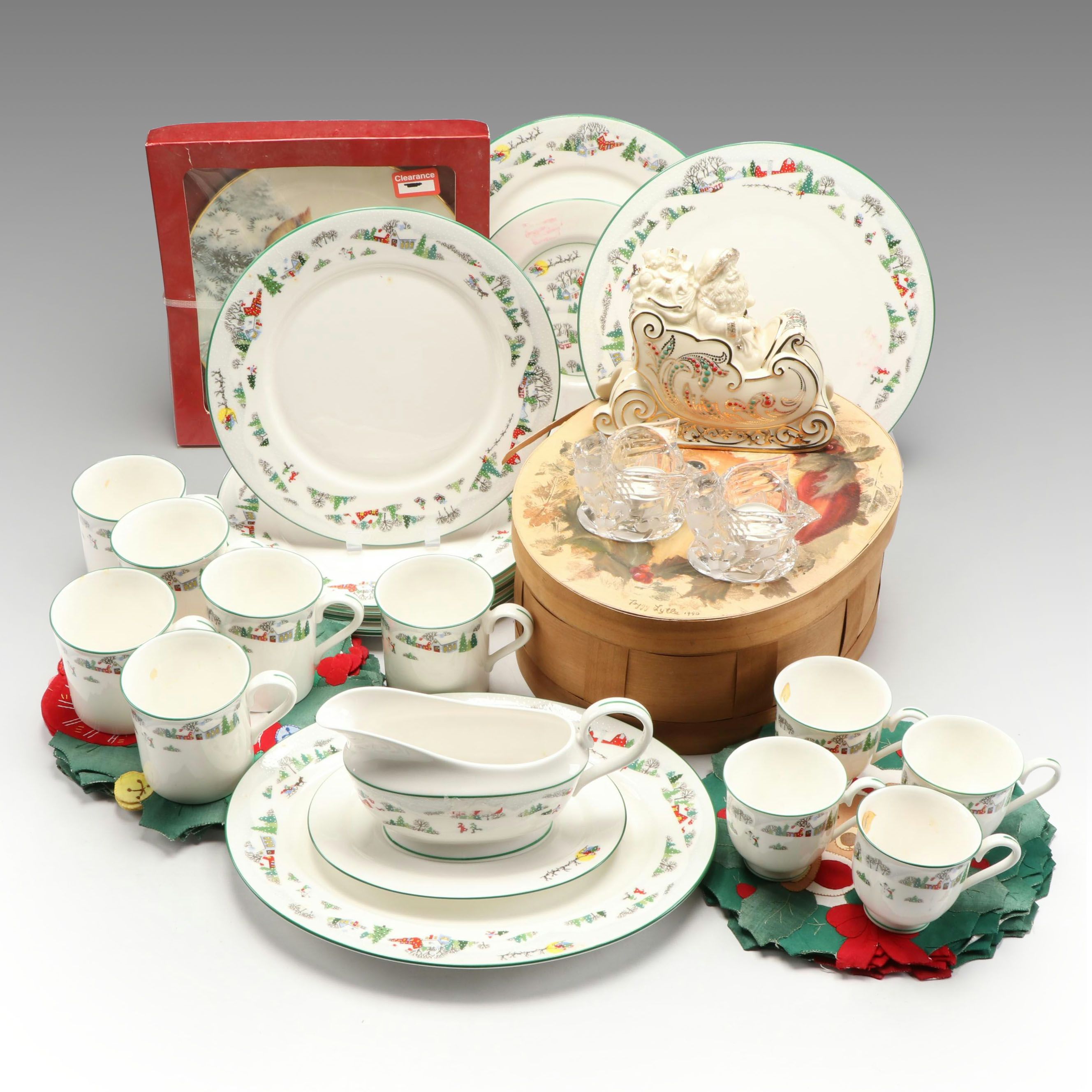 Gorham Crystal Cardinal Votives, Lenox Holiday Dishes and More Christmas Décor