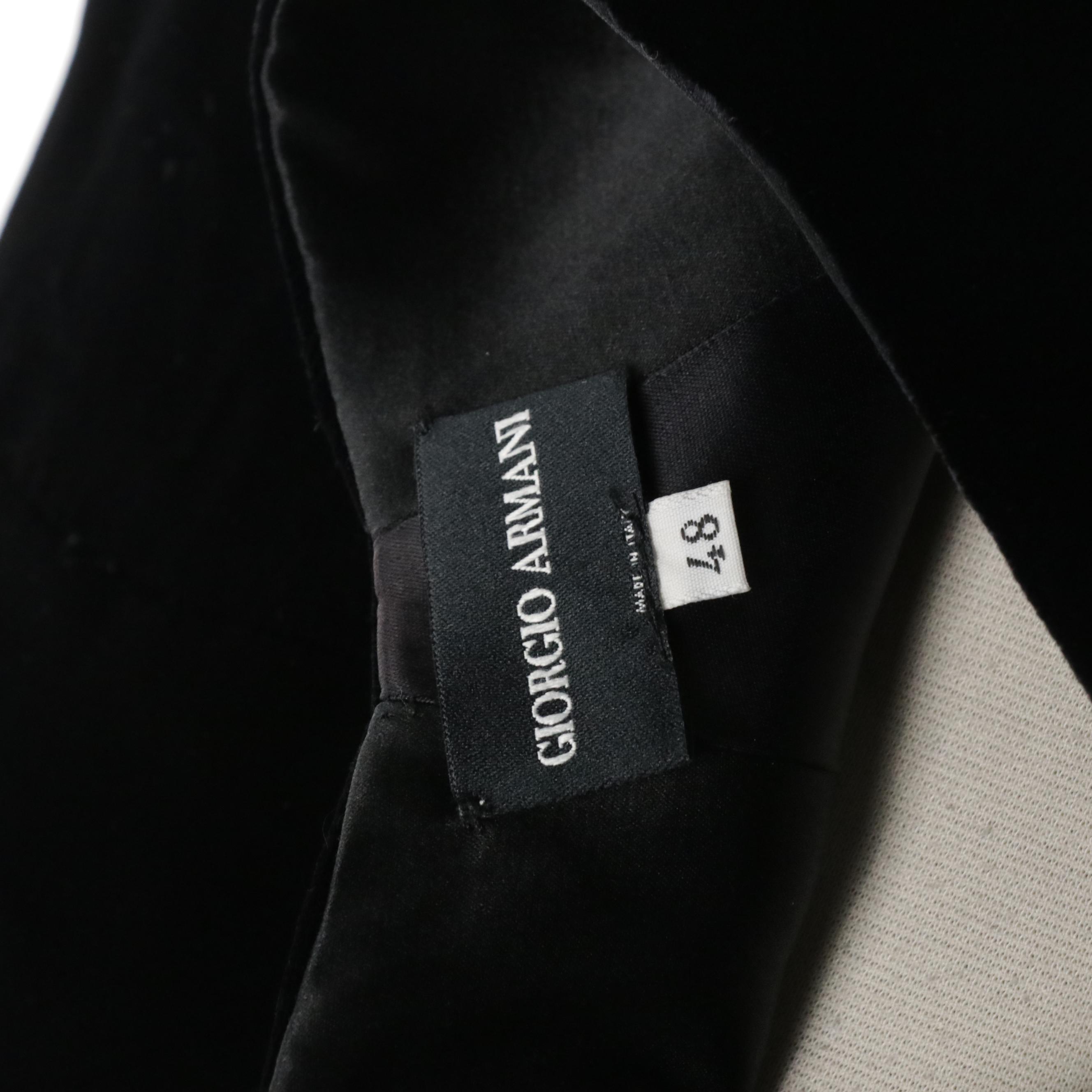 Giorgio Armani Velvet Sweetheart Crop Top with Other High-Waist Wool Skirt