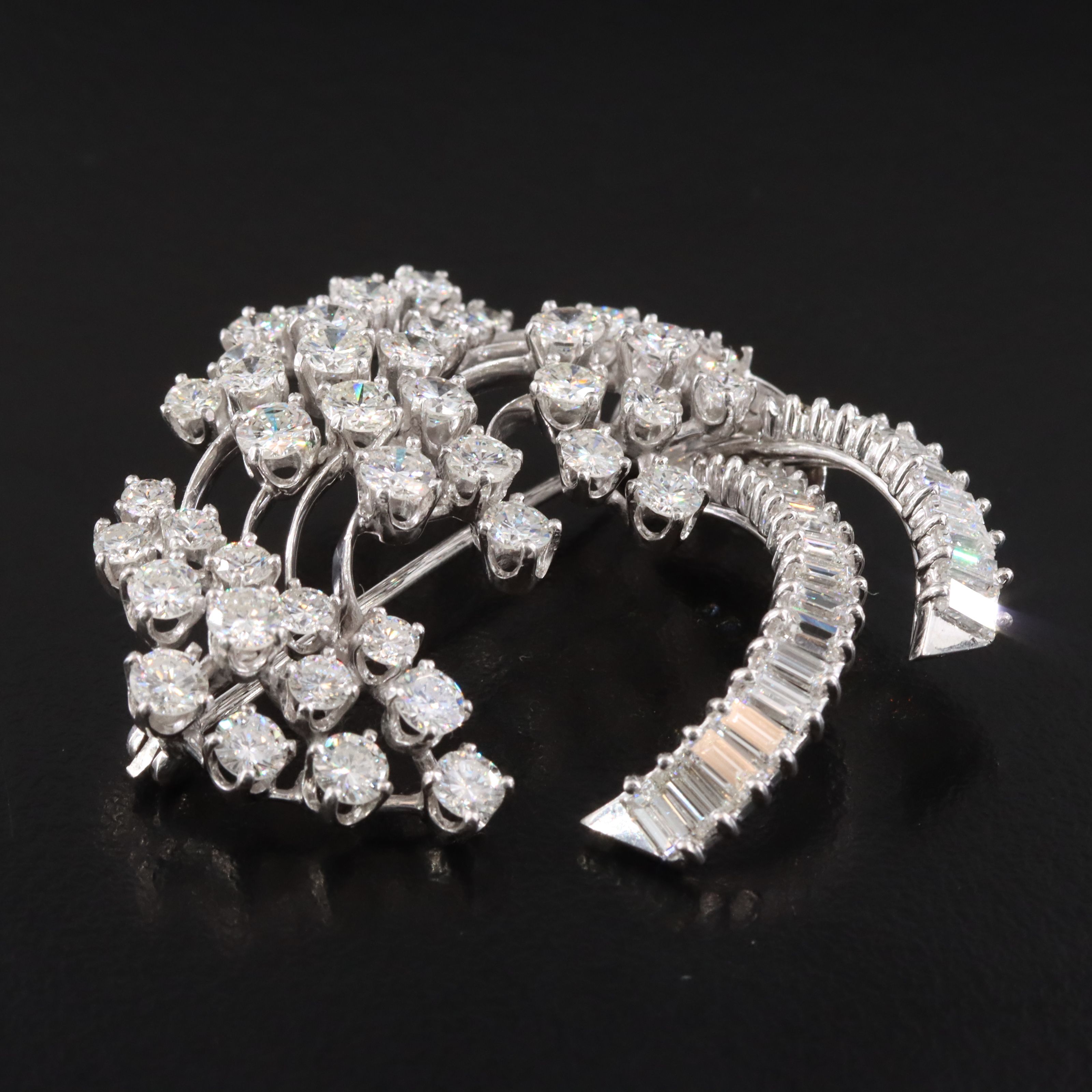 Platinum 5.00 CTW Diamond Spray Brooch