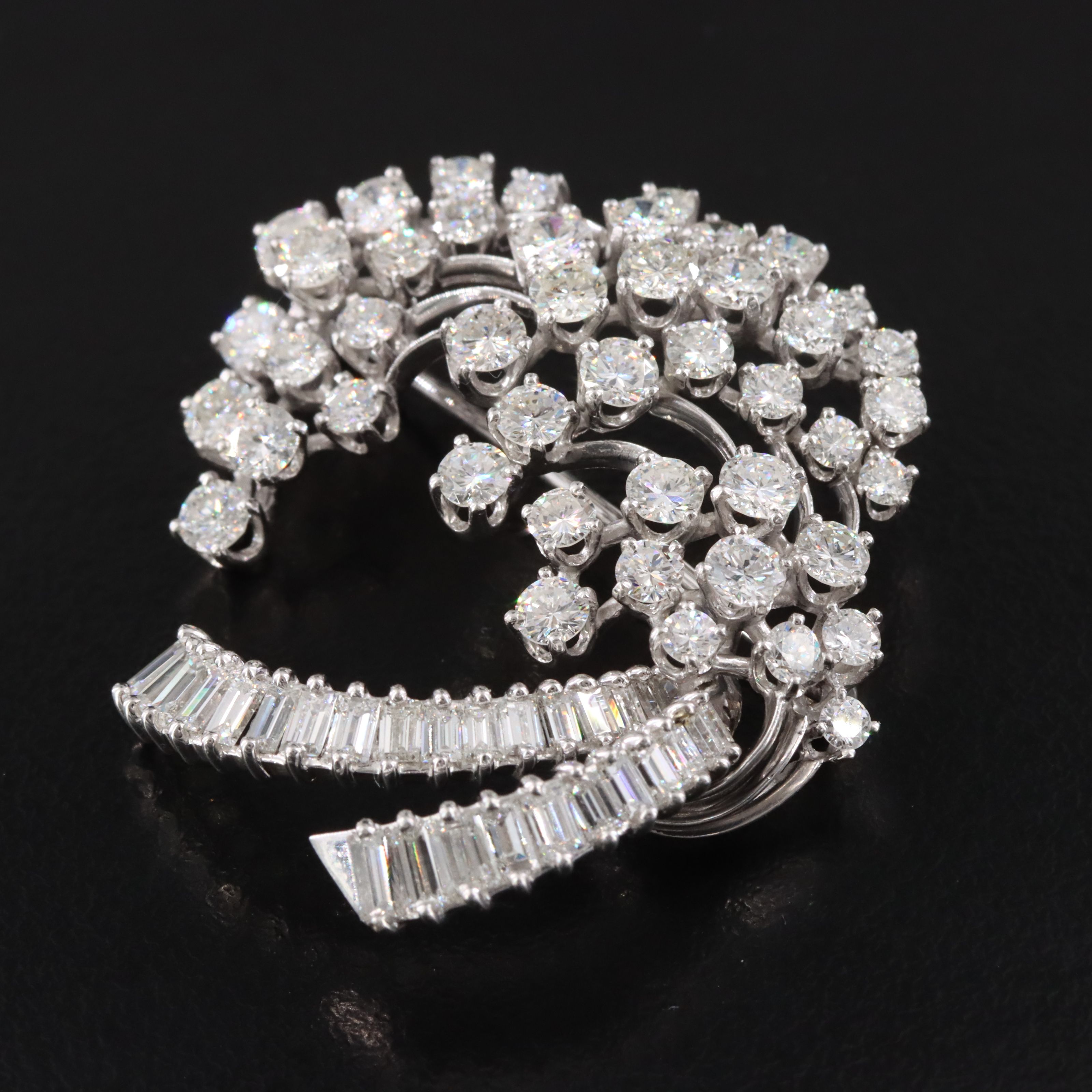 Platinum 5.00 CTW Diamond Spray Brooch