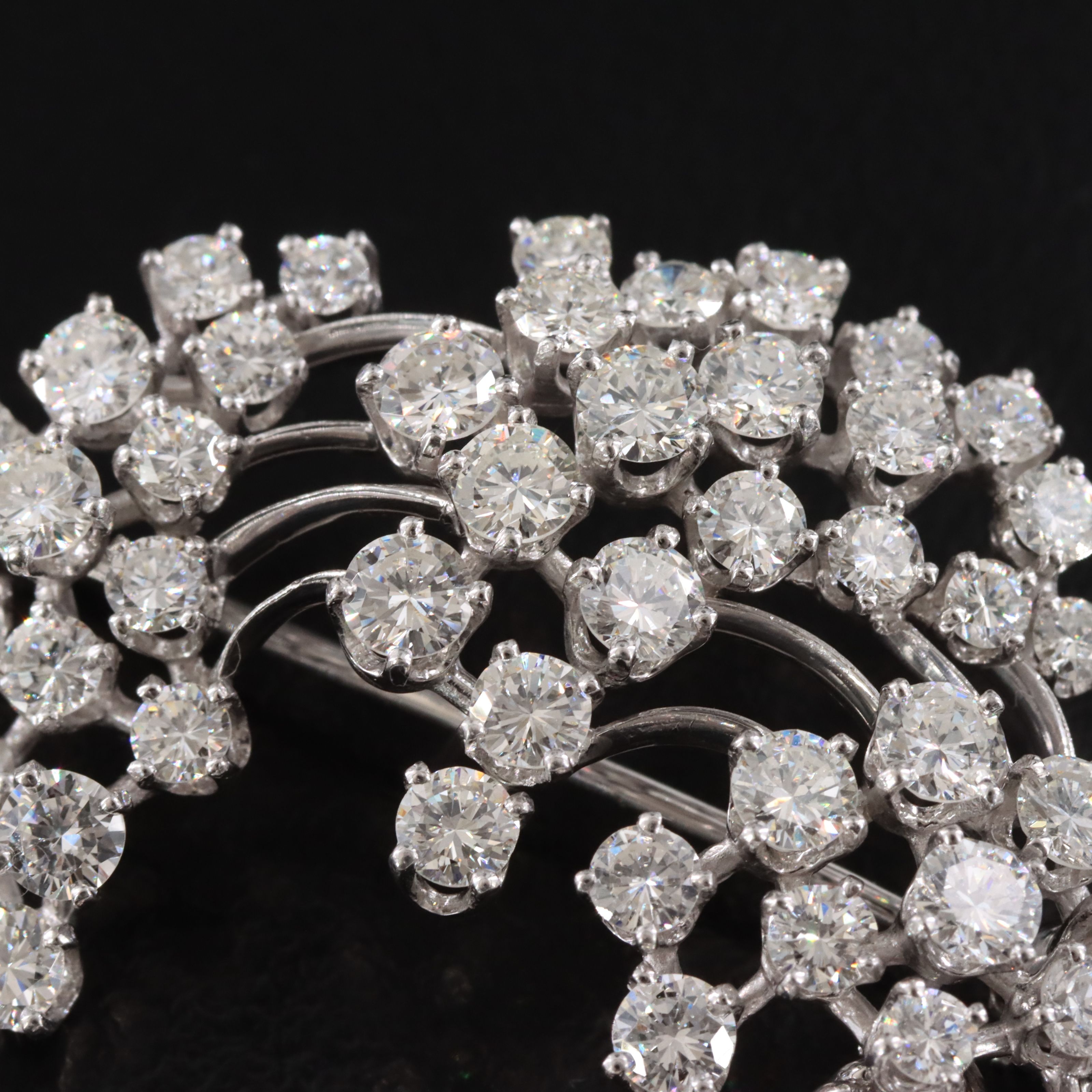 Platinum 5.00 CTW Diamond Spray Brooch