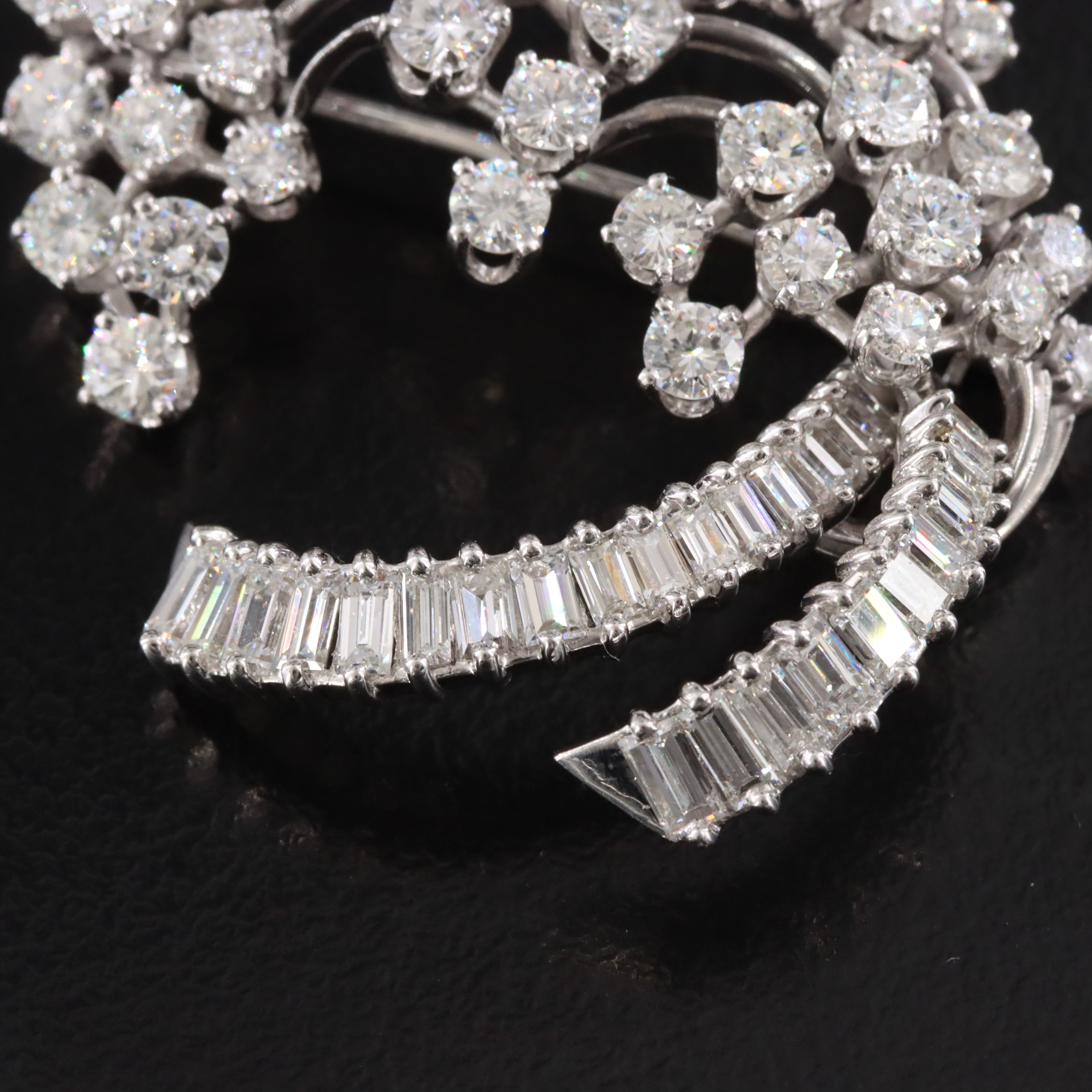 Platinum 5.00 CTW Diamond Spray Brooch