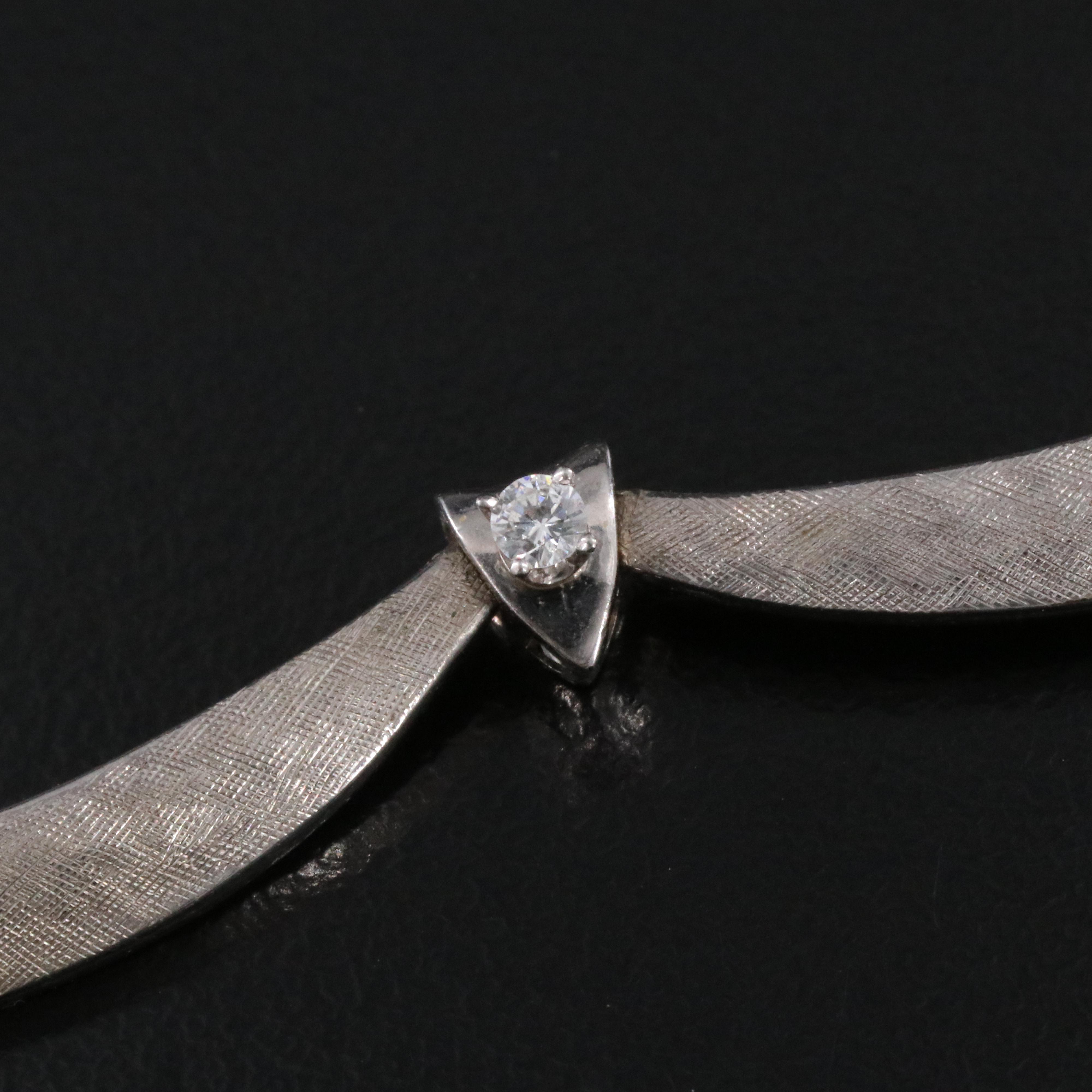 1940s 14K 6.55 CTW Diamond Cinched Necklace with Platinum Drop Settings