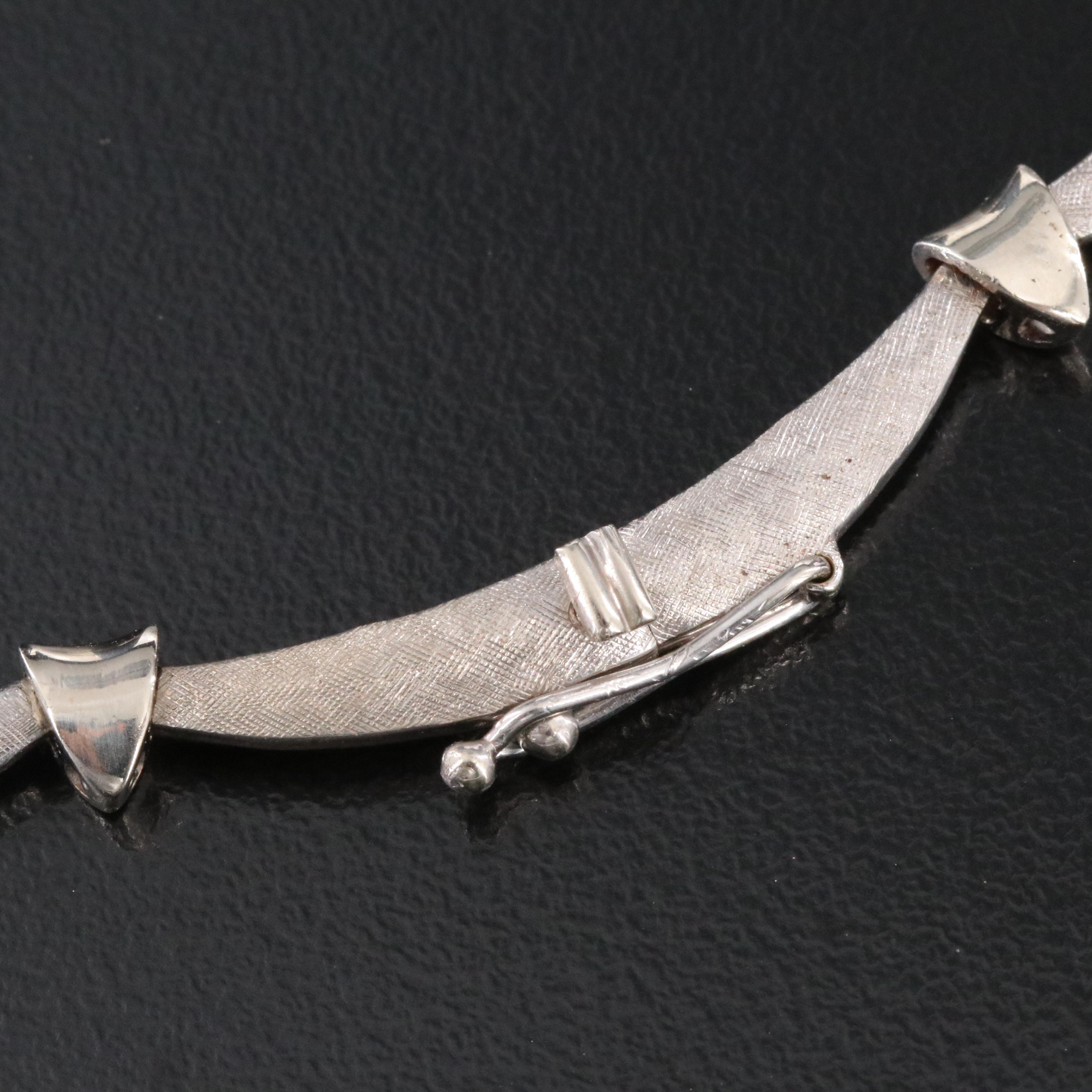 1940s 14K 6.55 CTW Diamond Cinched Necklace with Platinum Drop Settings