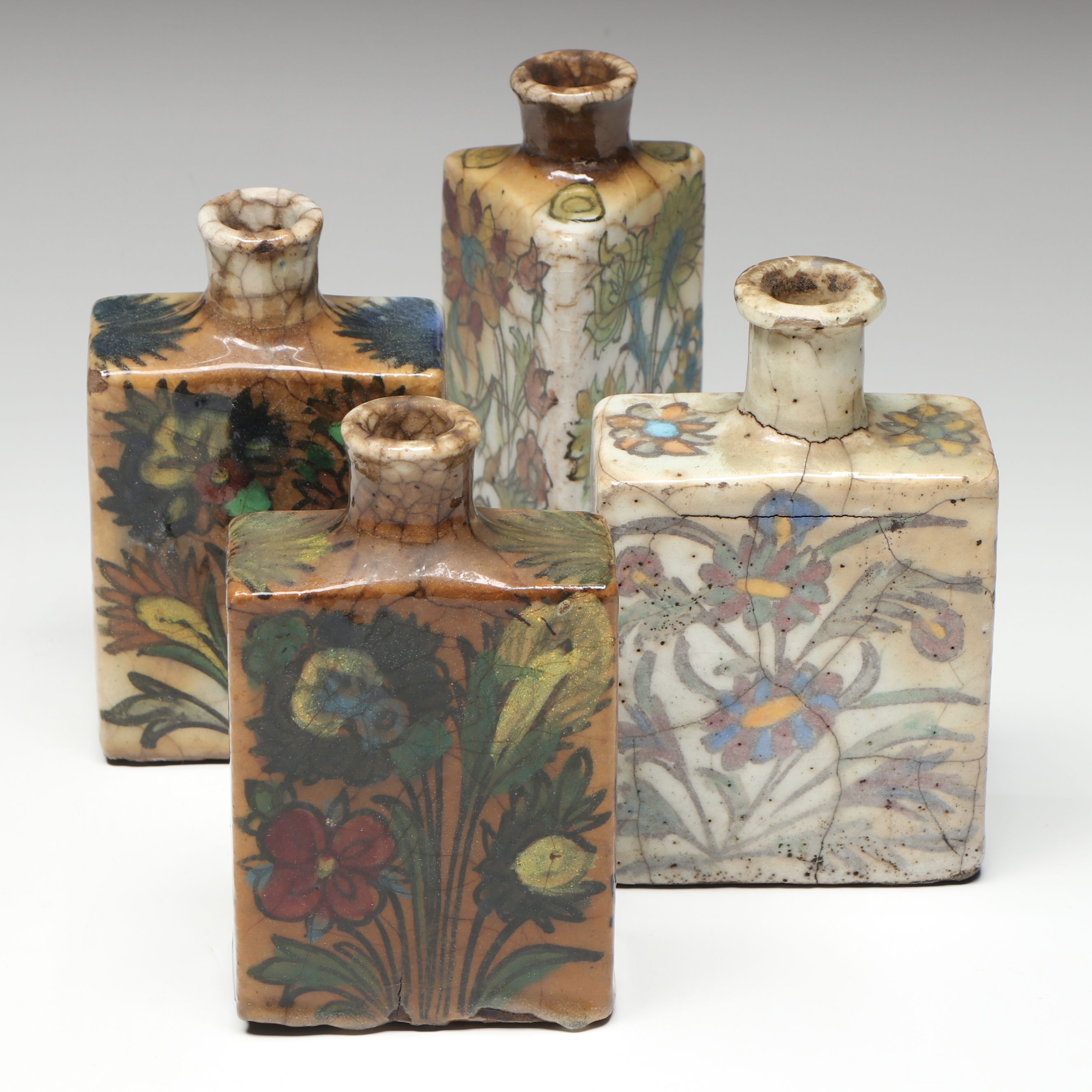 Art Pottery Glazed Ceramic Bud Vases