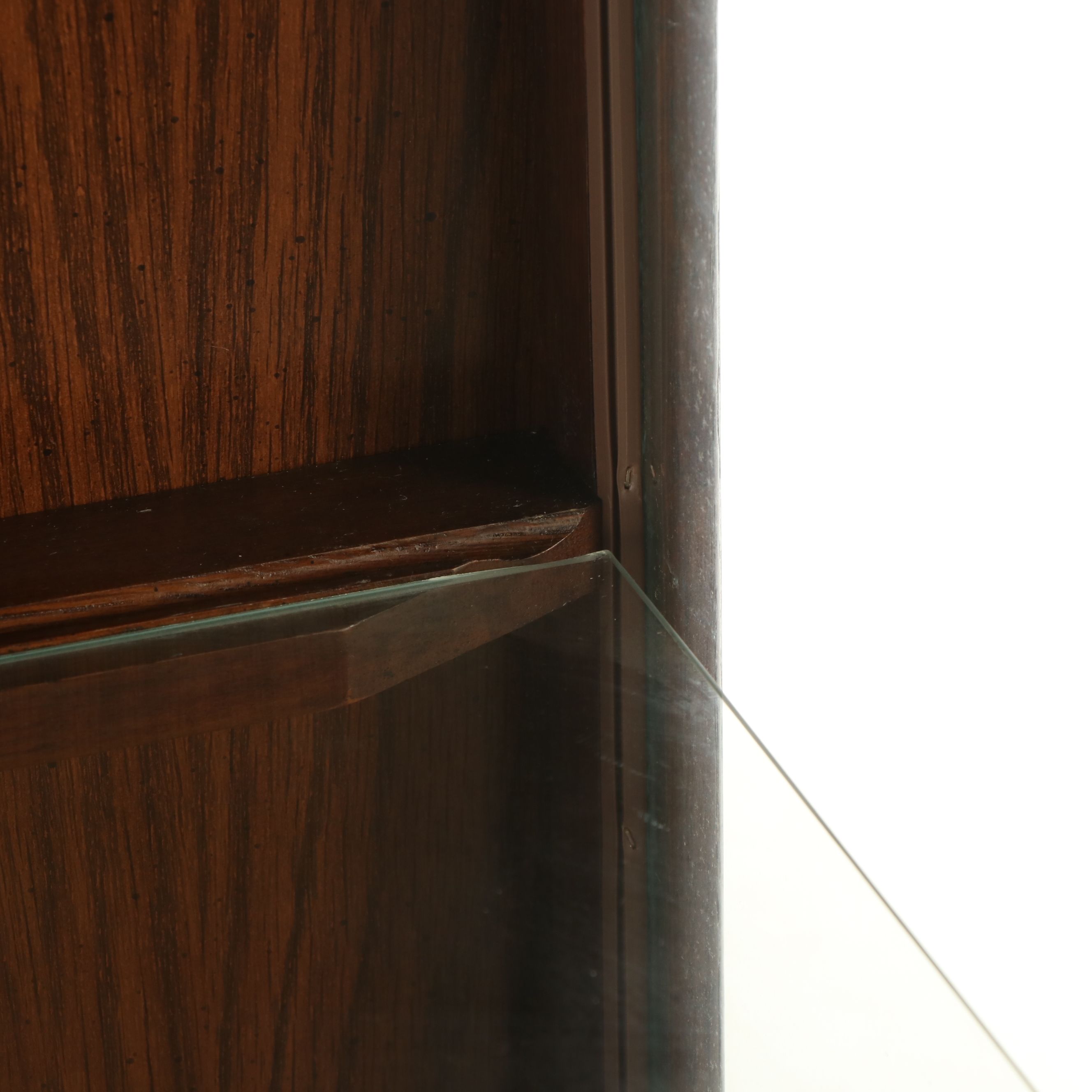 Mid Century Illuminated Oak China Cabinet