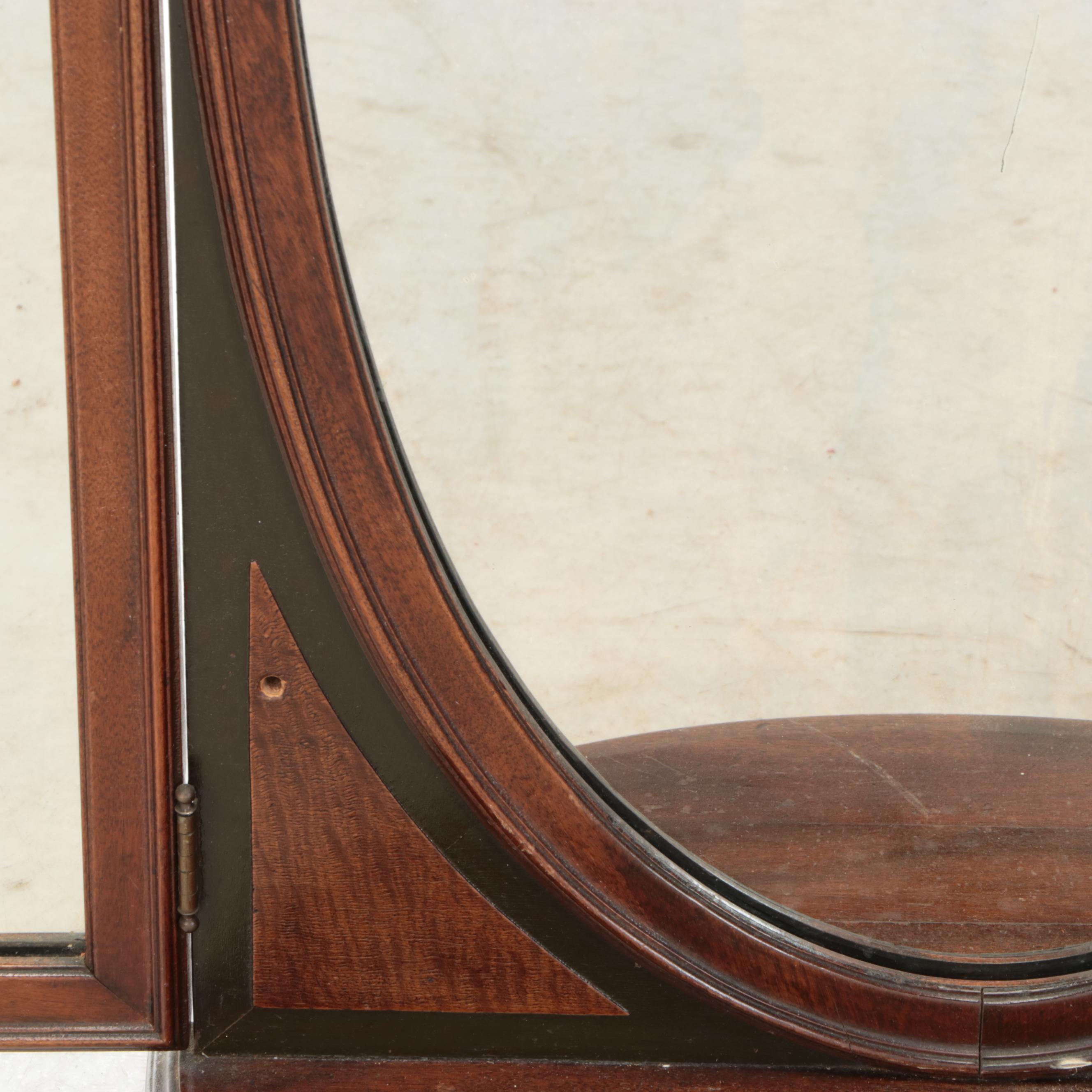 Victorian Style Wood Tabletop Vanity Mirror