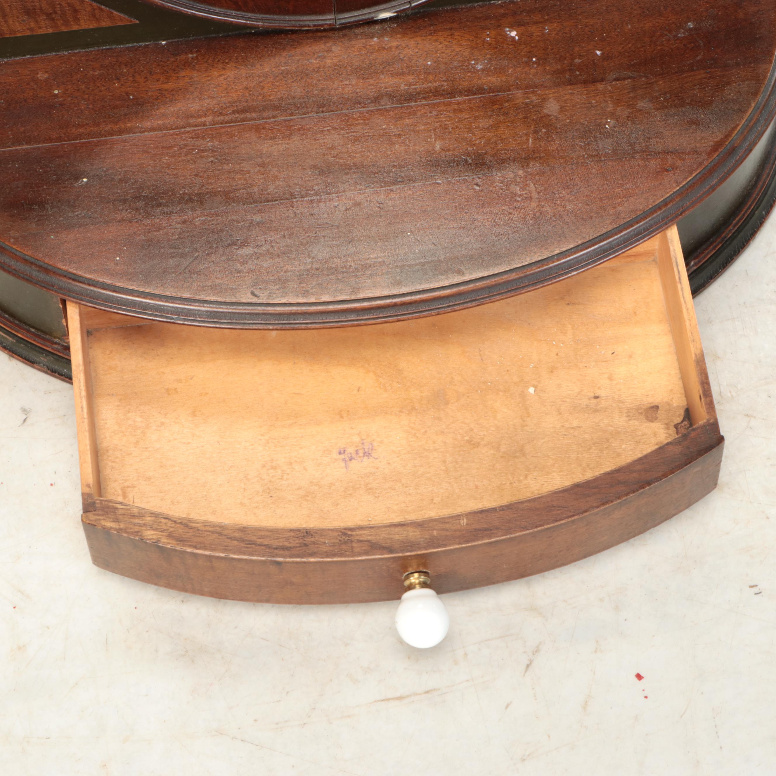 Victorian Style Wood Tabletop Vanity Mirror