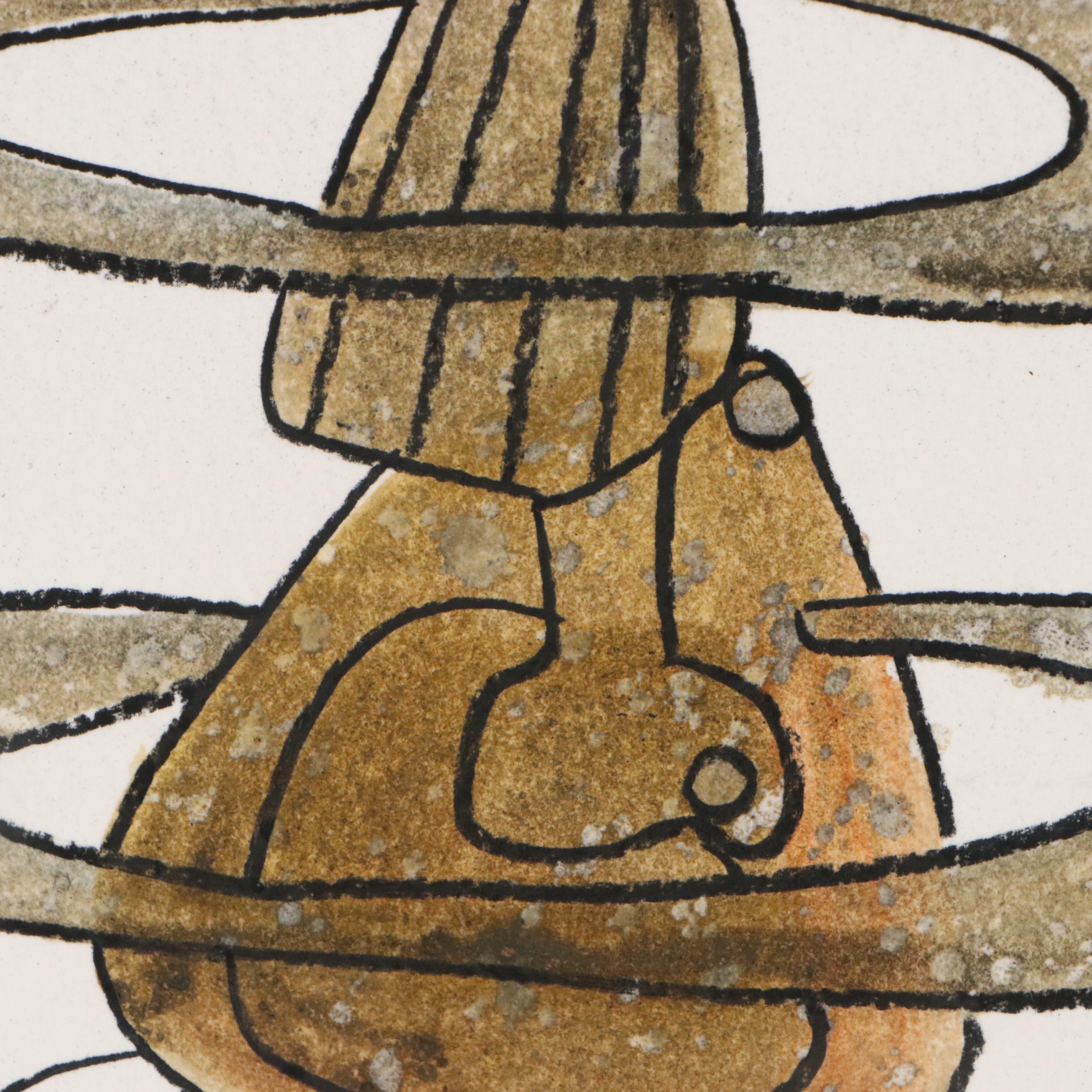 Michel Blázquez Surrealist Mixed Media Painting "Untitled," 2025