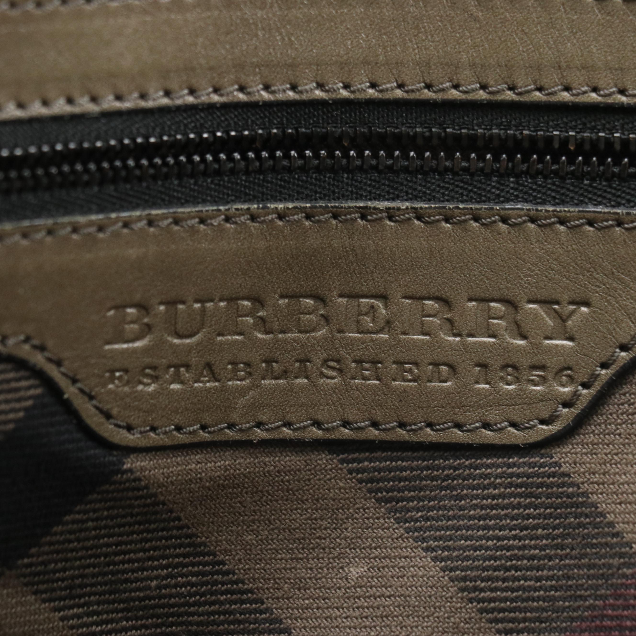 Burberry Suede and Leather Large Tote with Whip Stitch Handles