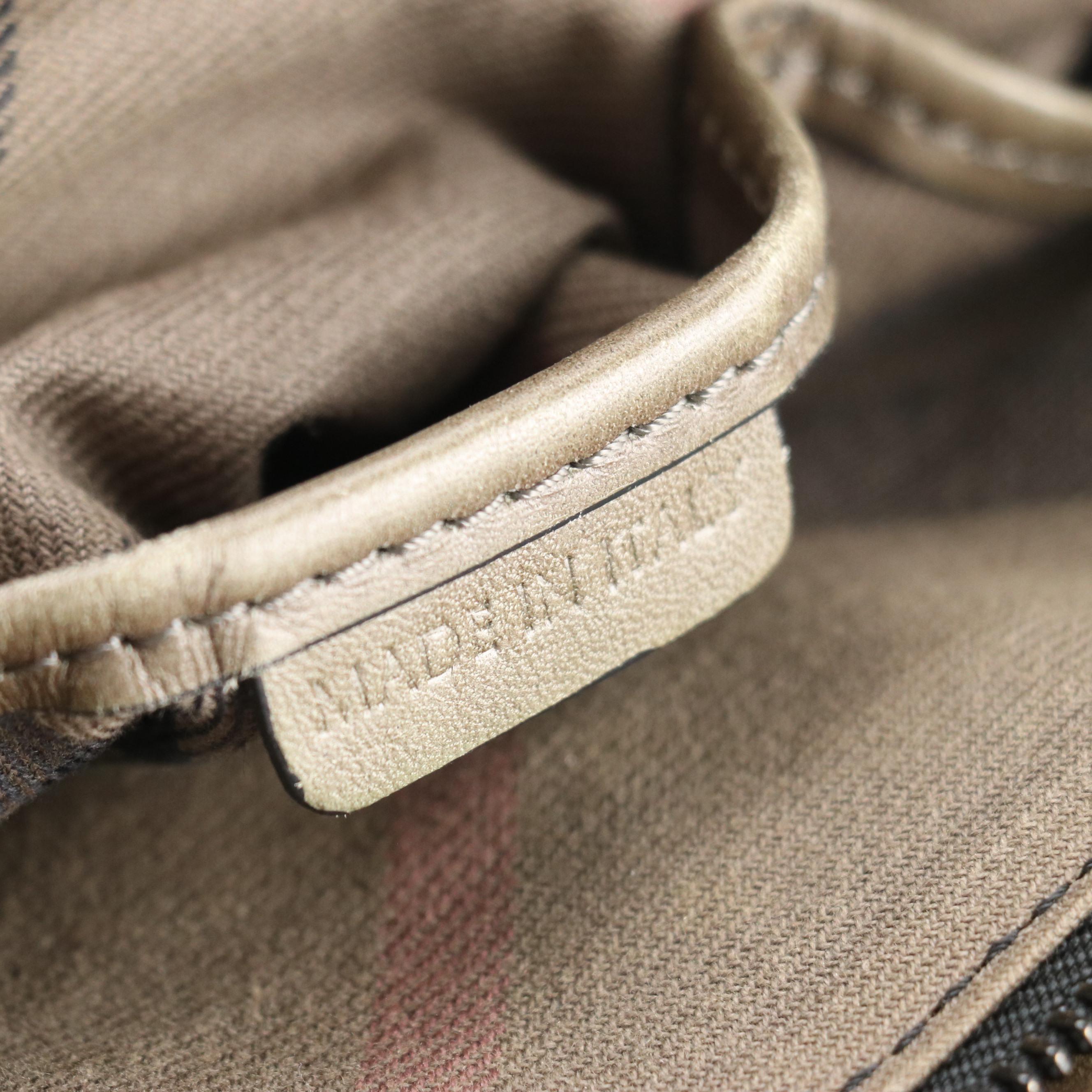 Burberry Suede and Leather Large Tote with Whip Stitch Handles