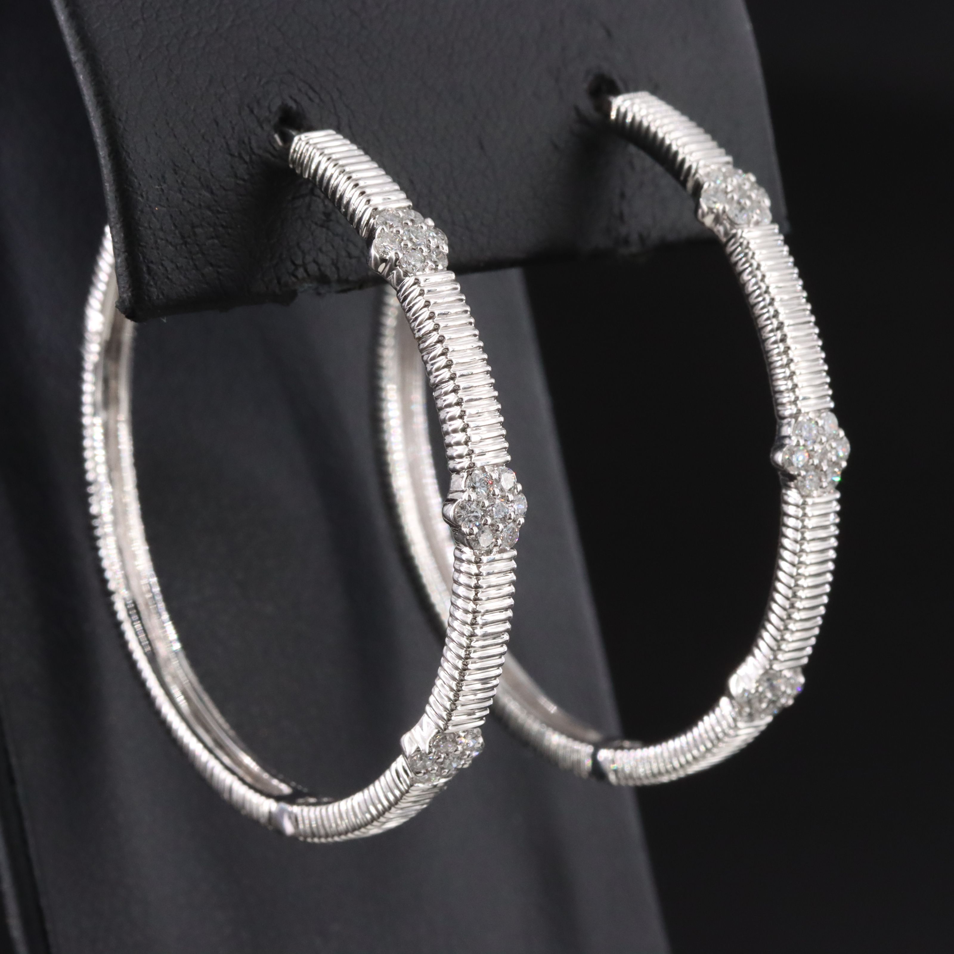 10K 0.52 CTW Diamond Hoop Earrings