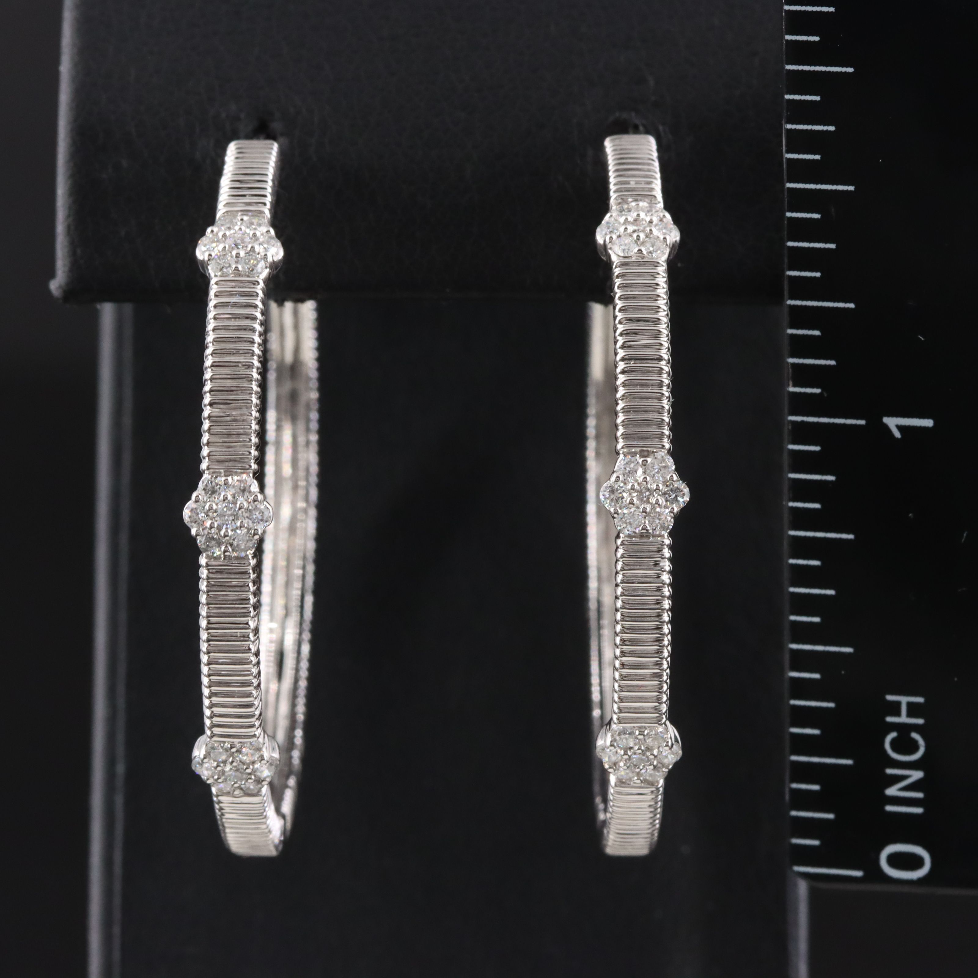 10K 0.52 CTW Diamond Hoop Earrings