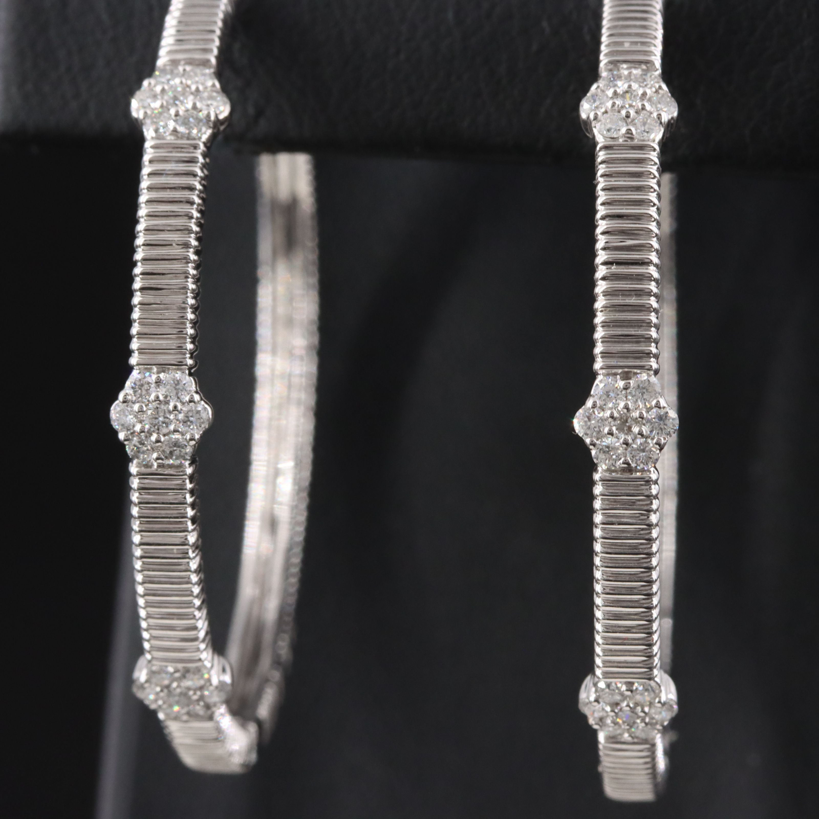 10K 0.52 CTW Diamond Hoop Earrings
