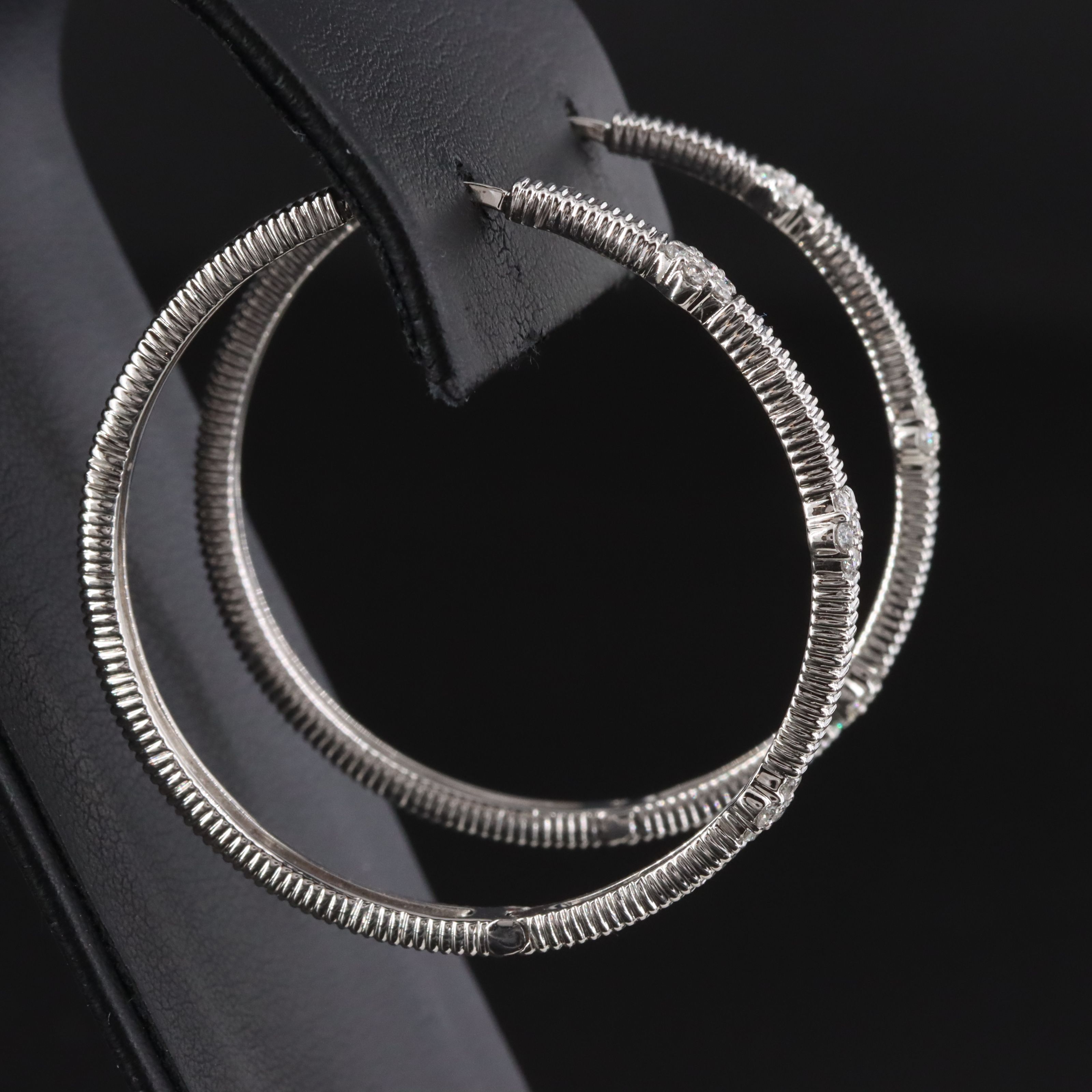 10K 0.52 CTW Diamond Hoop Earrings