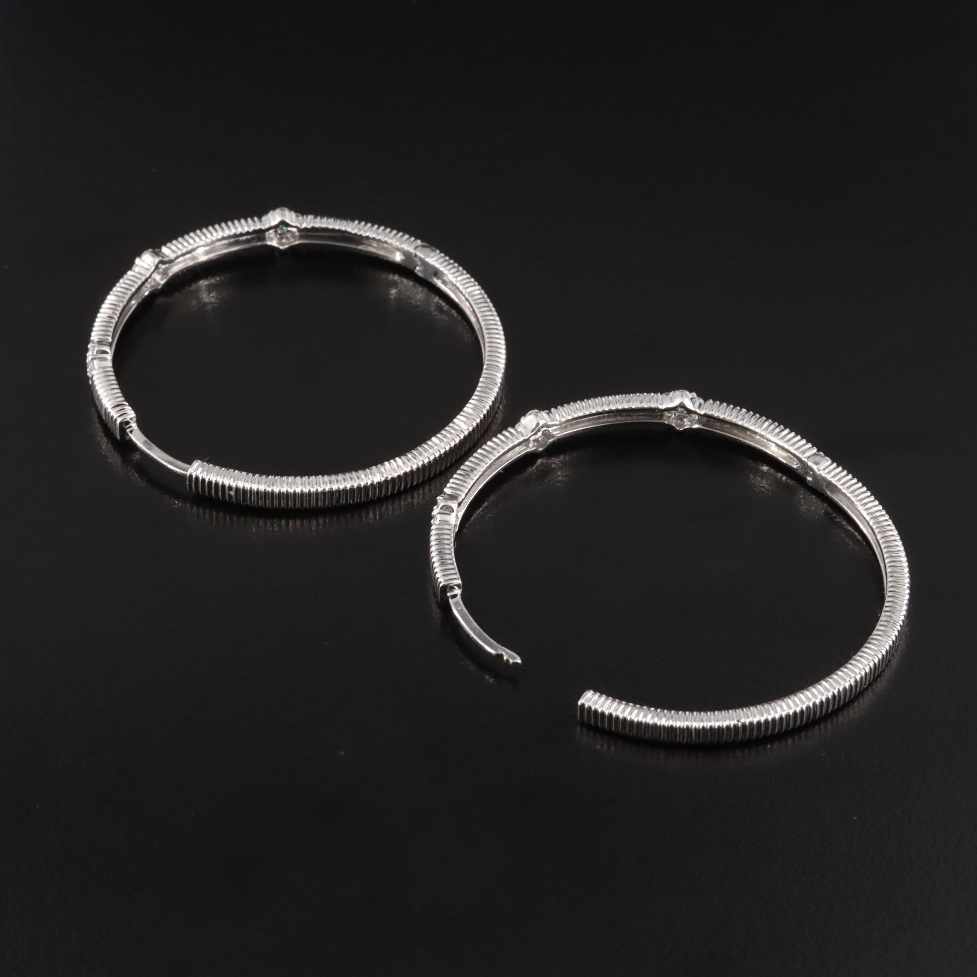 10K 0.52 CTW Diamond Hoop Earrings