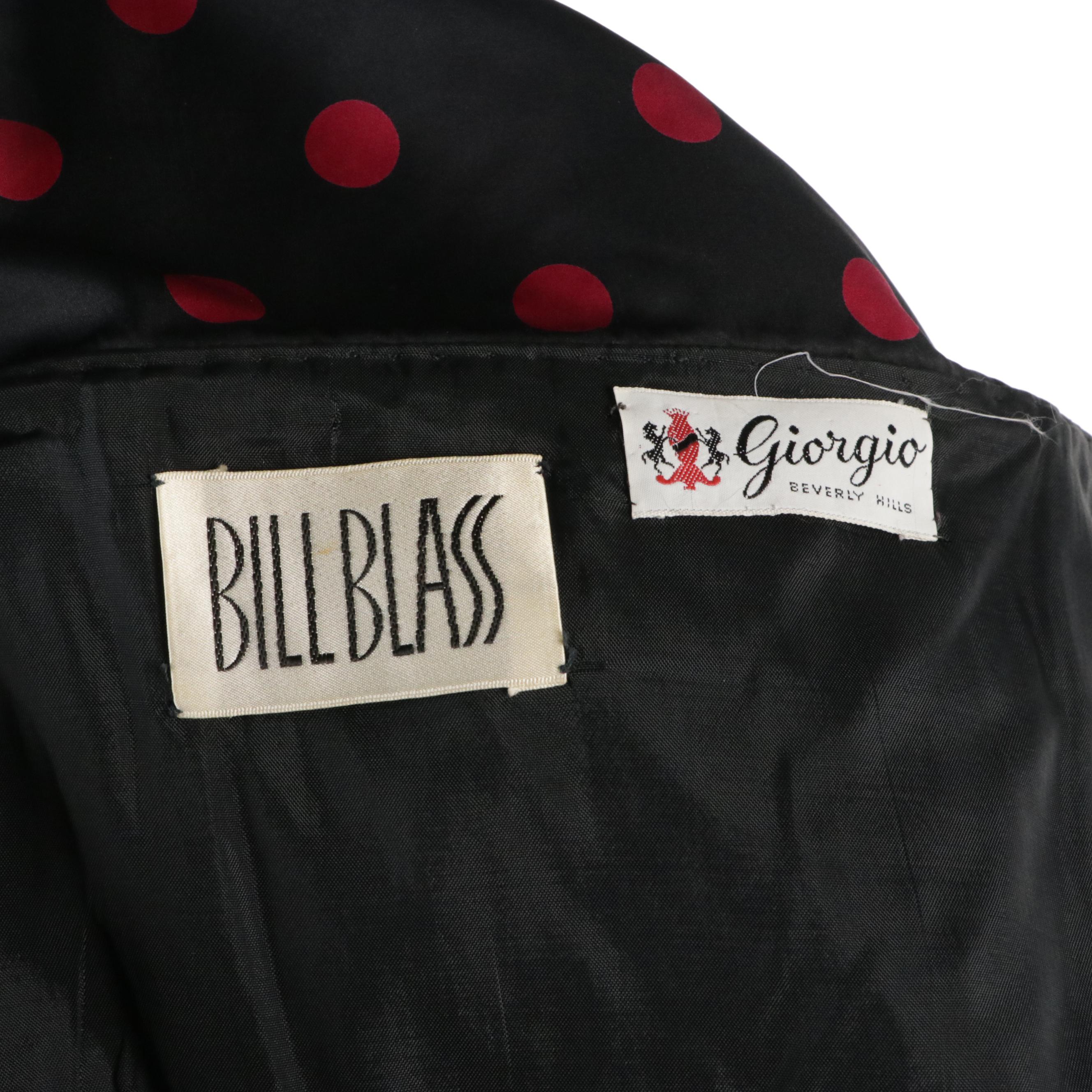 Bills Blass for Giorgio Beverly Hills Vintage Polka Dot Strapless Party Dress