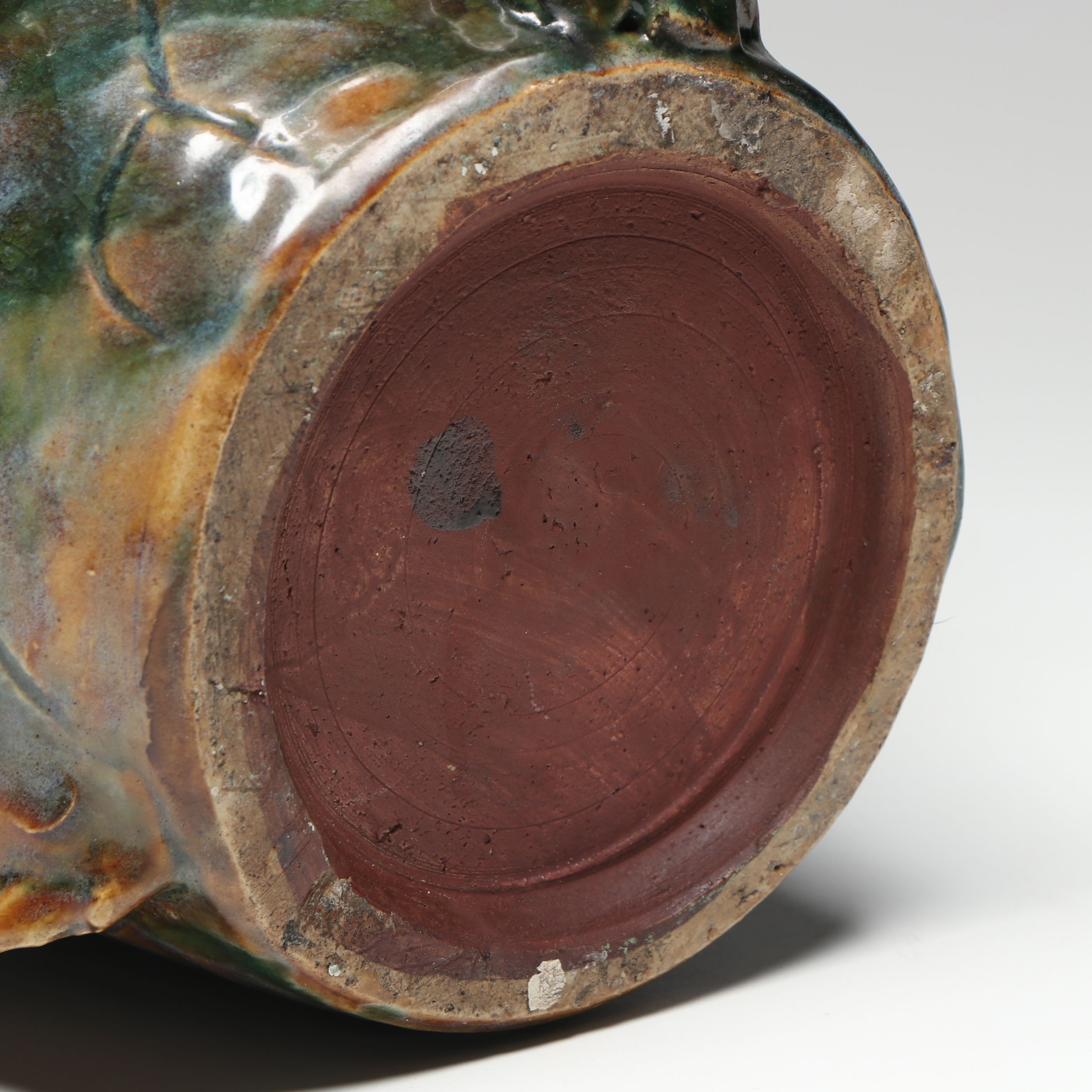 Art Pottery Frog and Flower Ceramic Vase