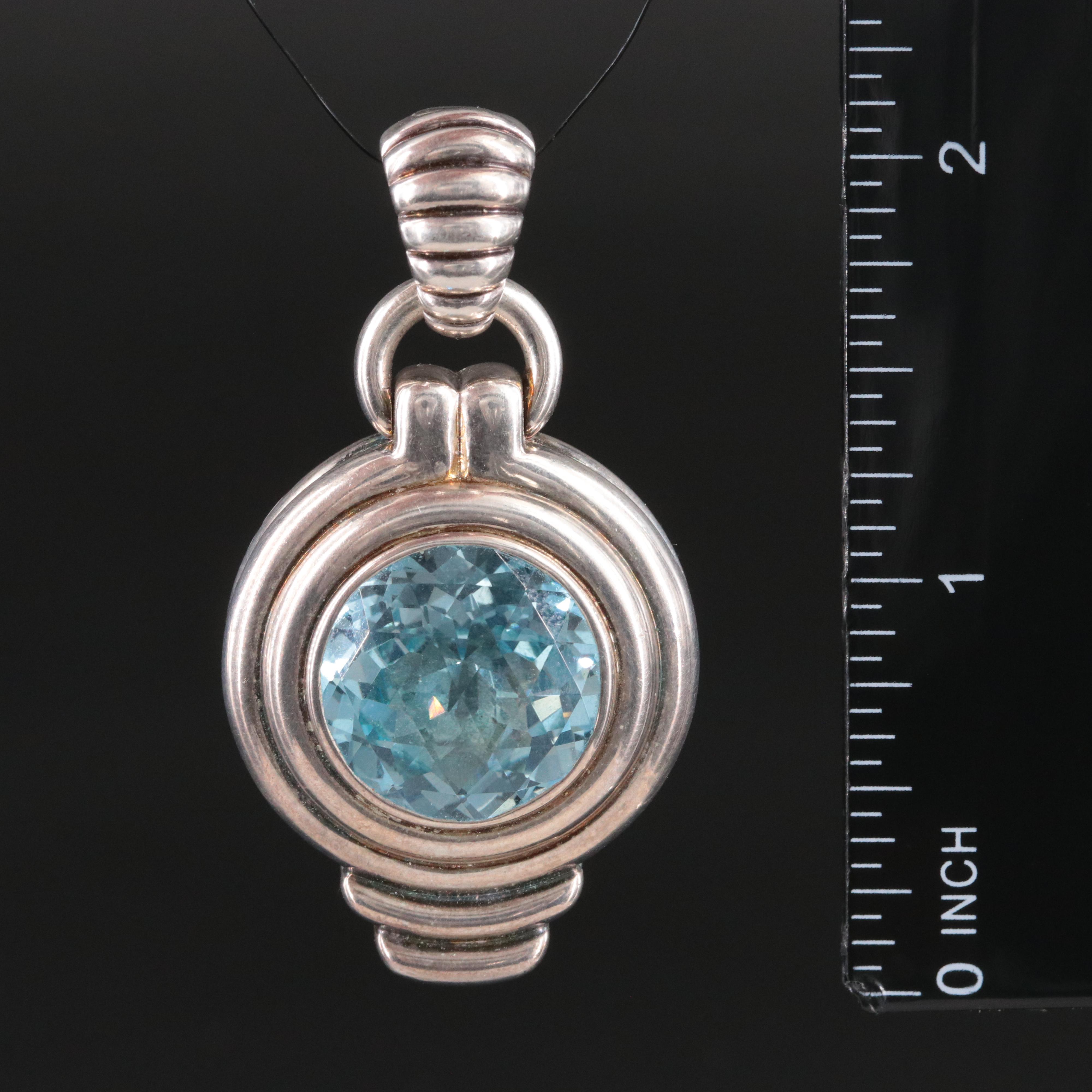 John Hardy Sterling and Blue Topaz Enhancer Pendant