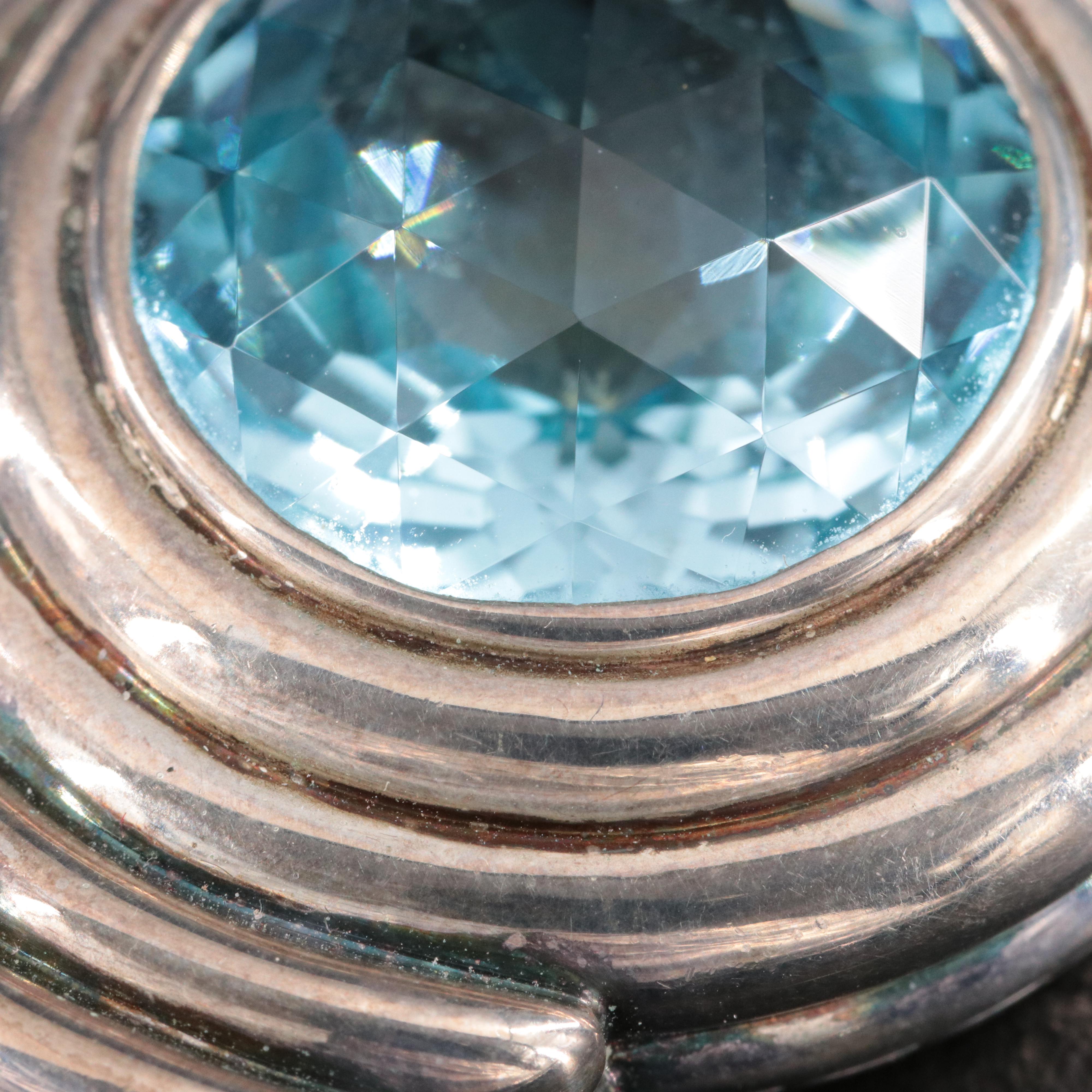 John Hardy Sterling and Blue Topaz Enhancer Pendant