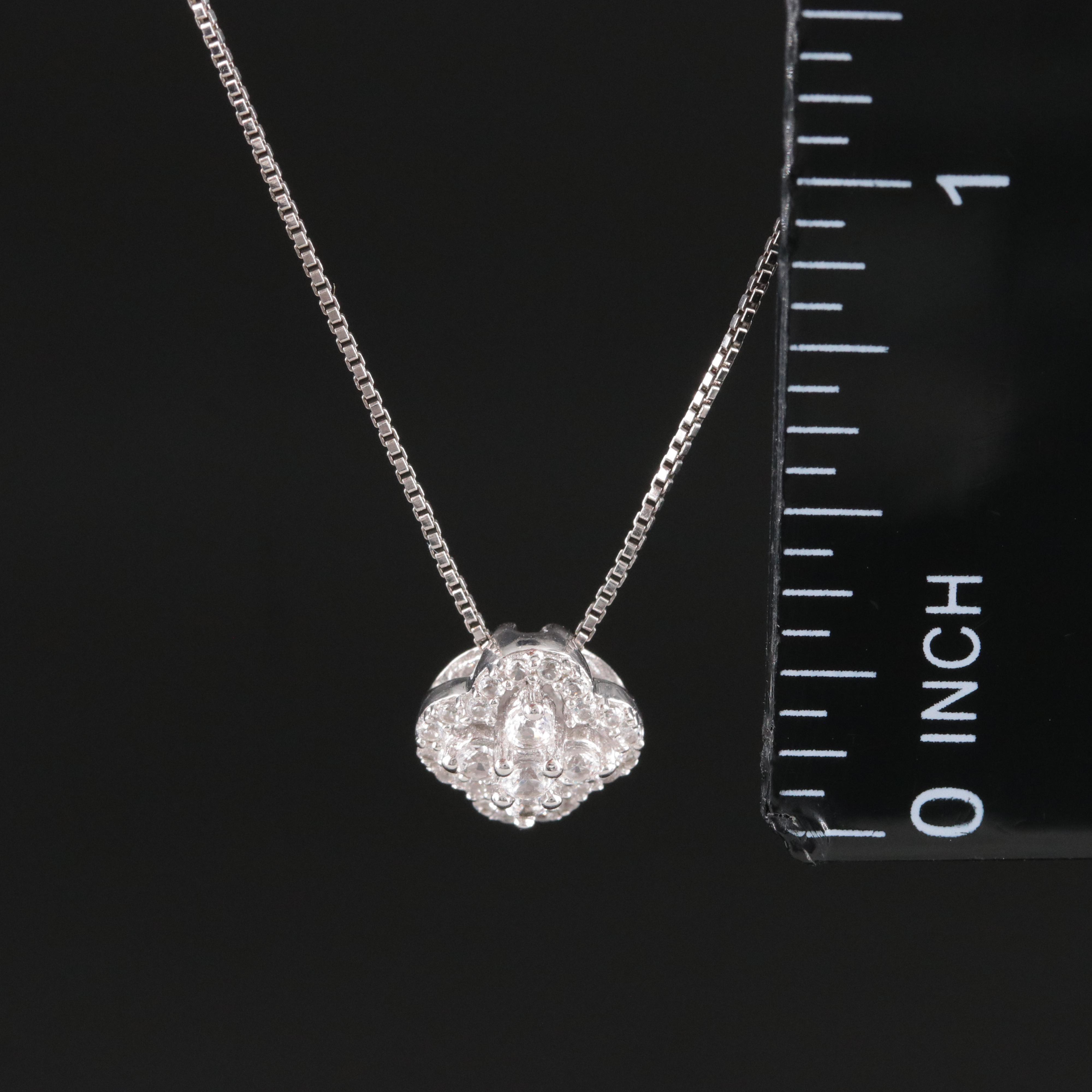 Sterling White Sapphire Pendant Necklace