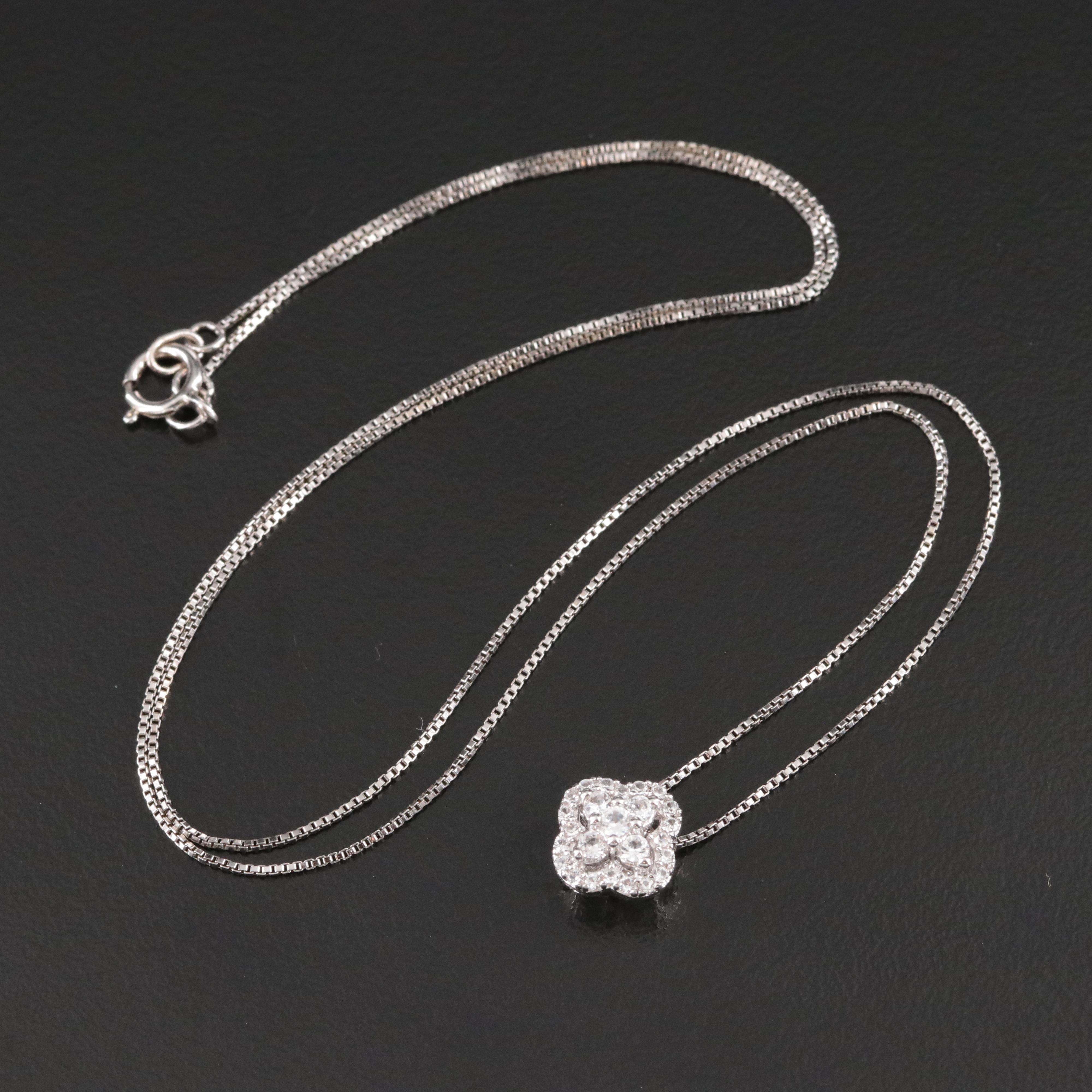 Sterling White Sapphire Pendant Necklace