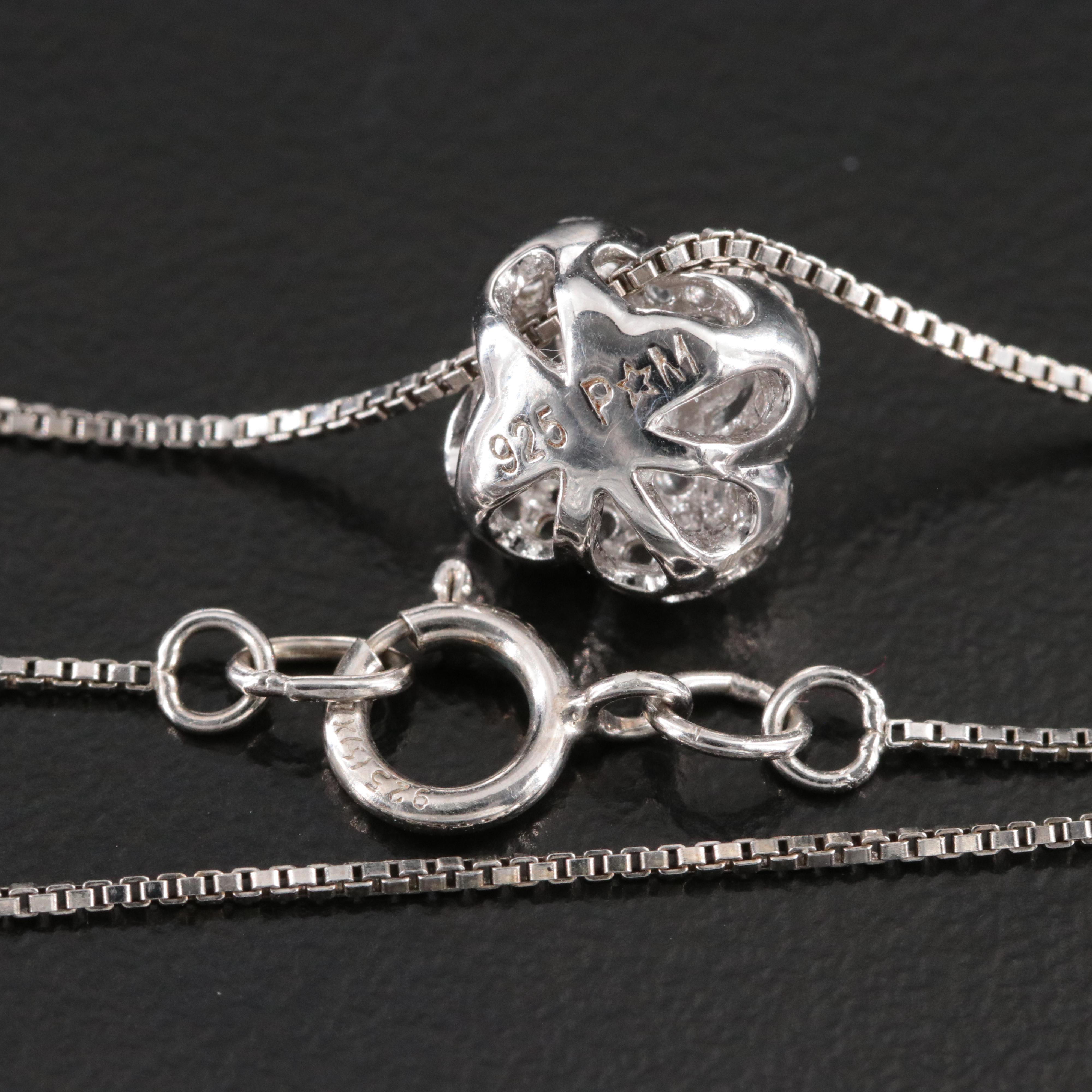 Sterling White Sapphire Pendant Necklace