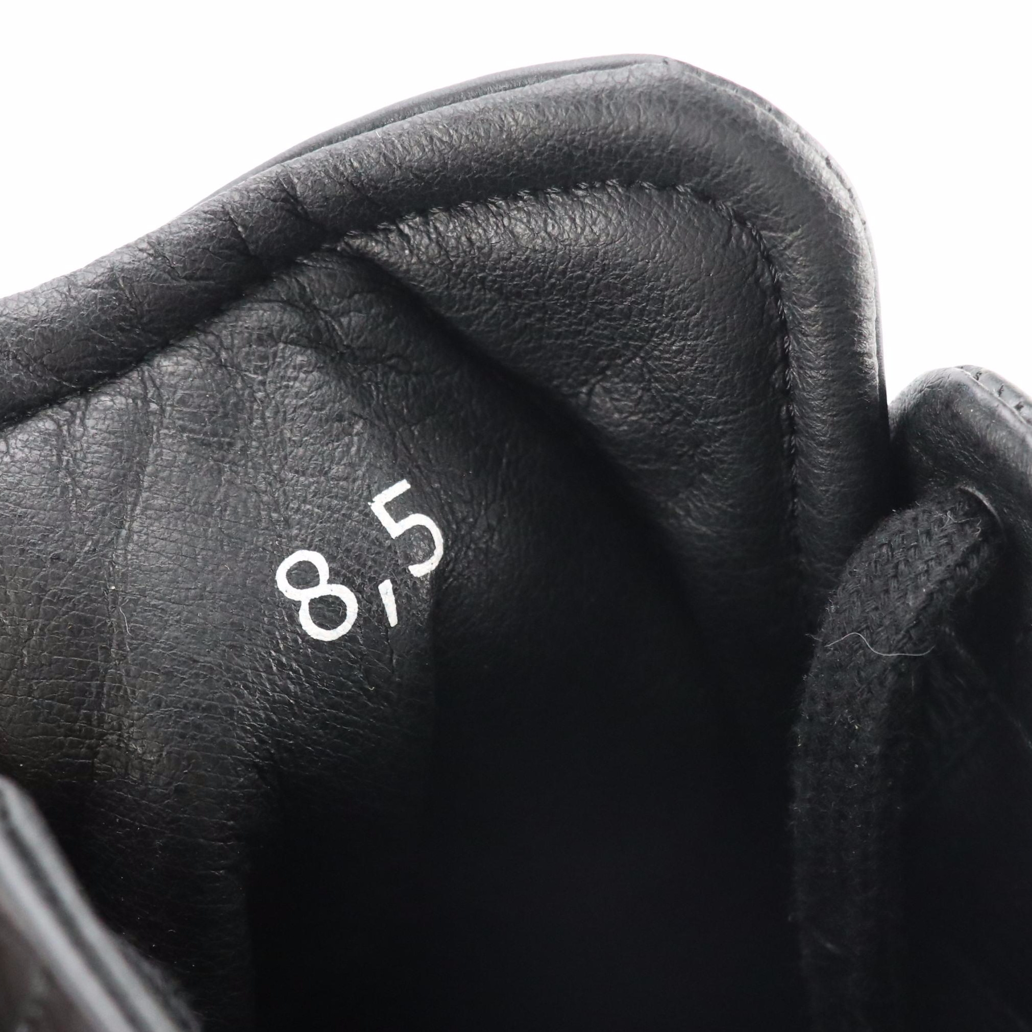 Valentino by Mario Valentino "Vince" Black Embossed Leather High-Top Sneakers