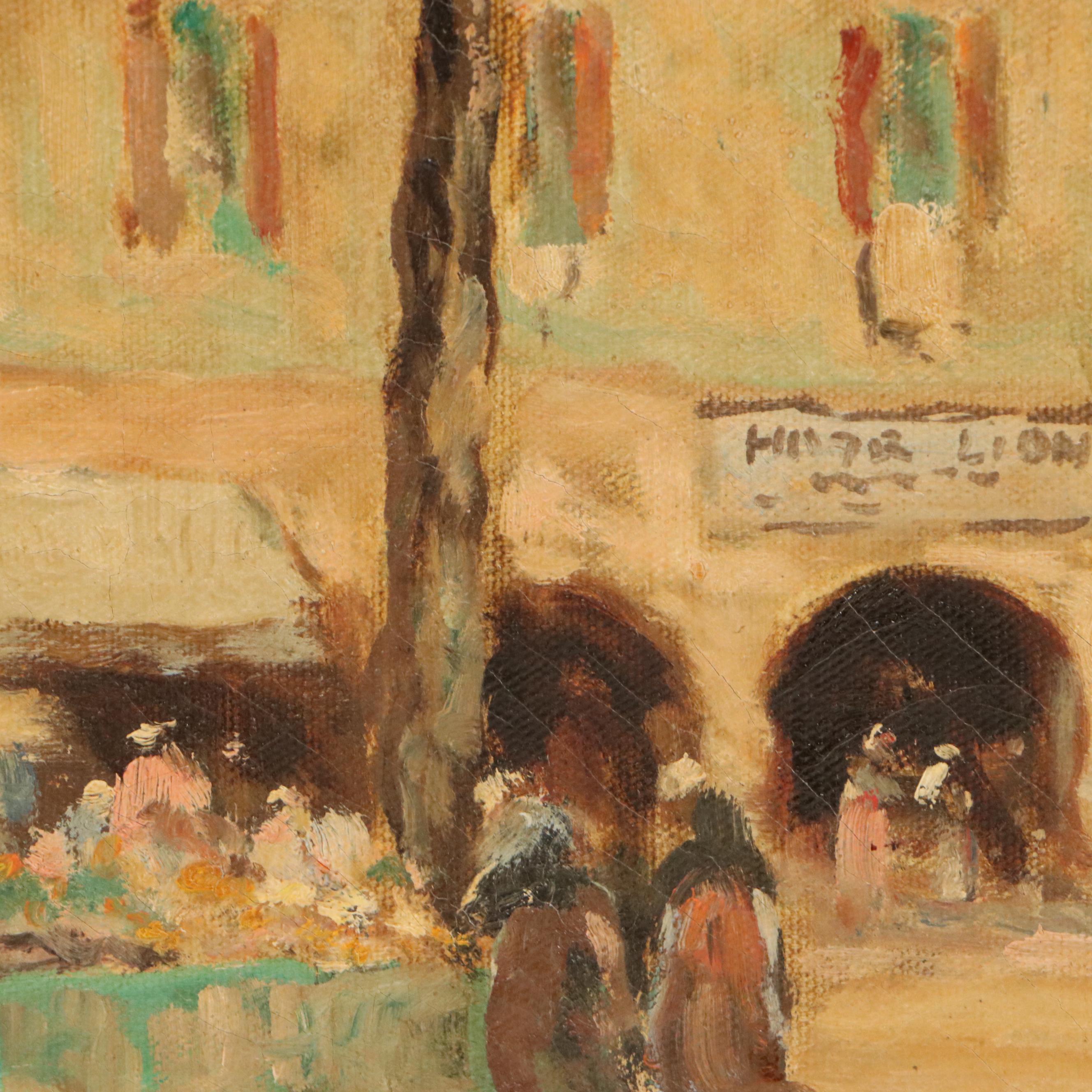 Dennis Ainsley French Landscape Oil Painting "Market Place Brittany"