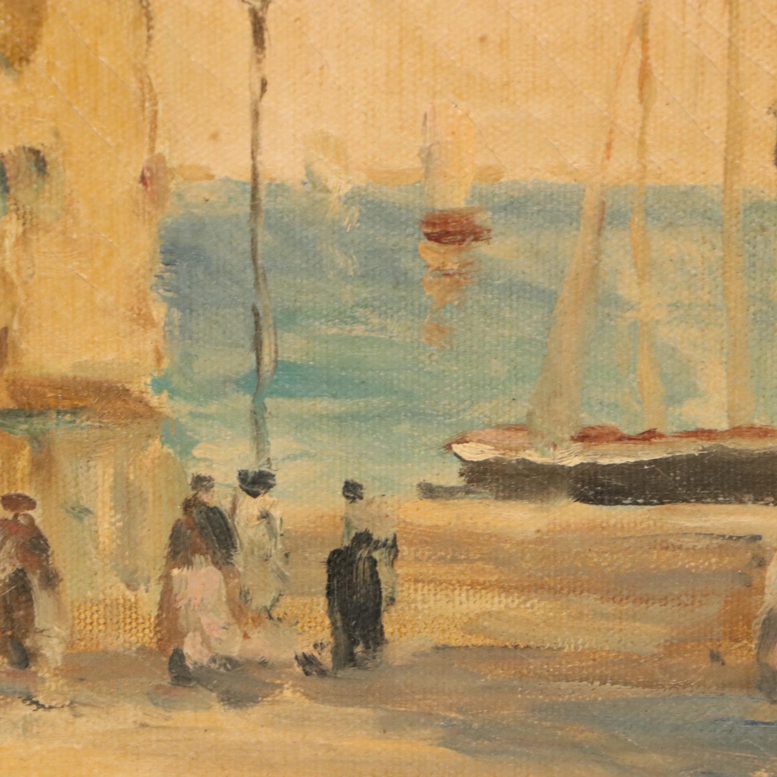 Dennis Ainsley French Landscape Oil Painting "Market Place Brittany"