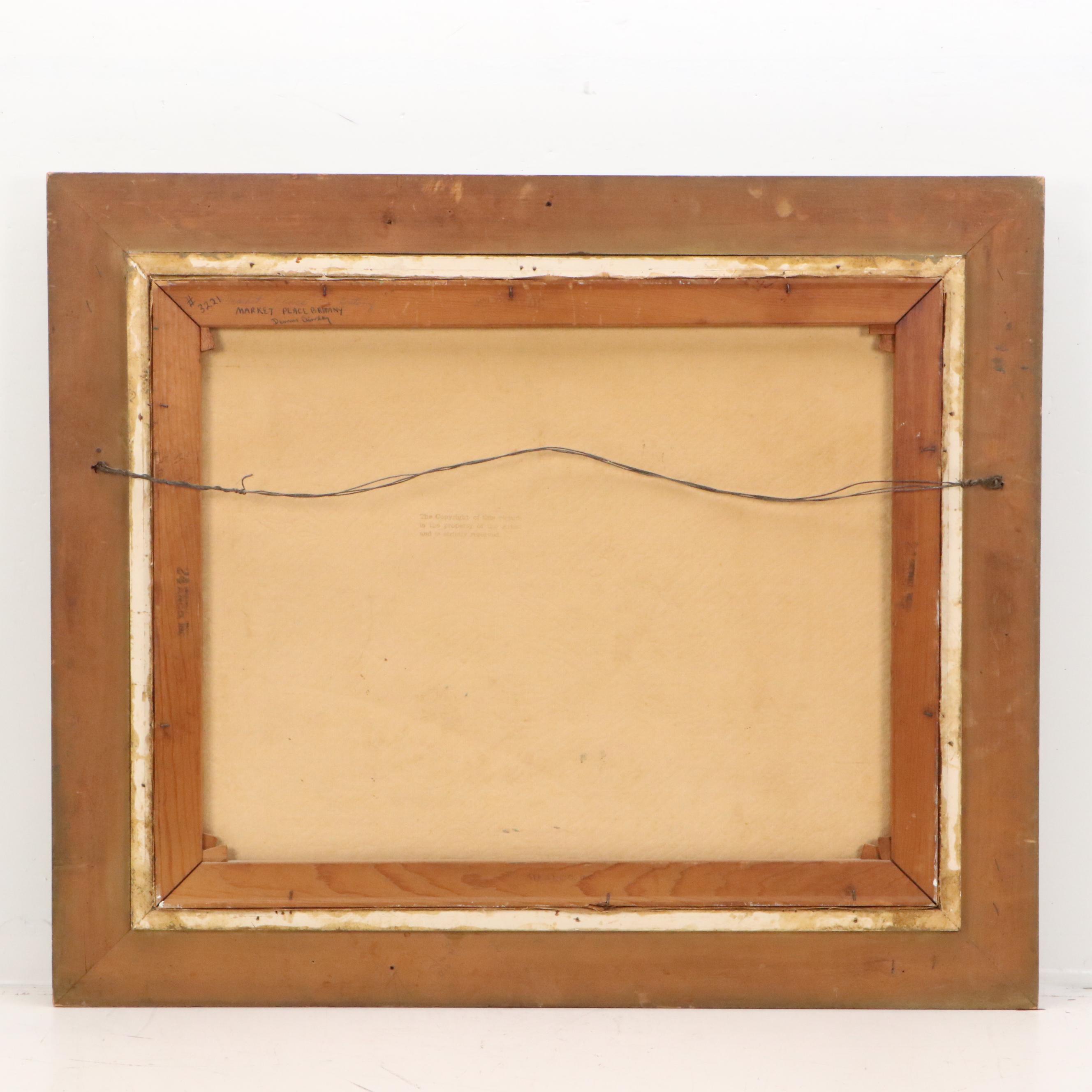 Dennis Ainsley French Landscape Oil Painting "Market Place Brittany"