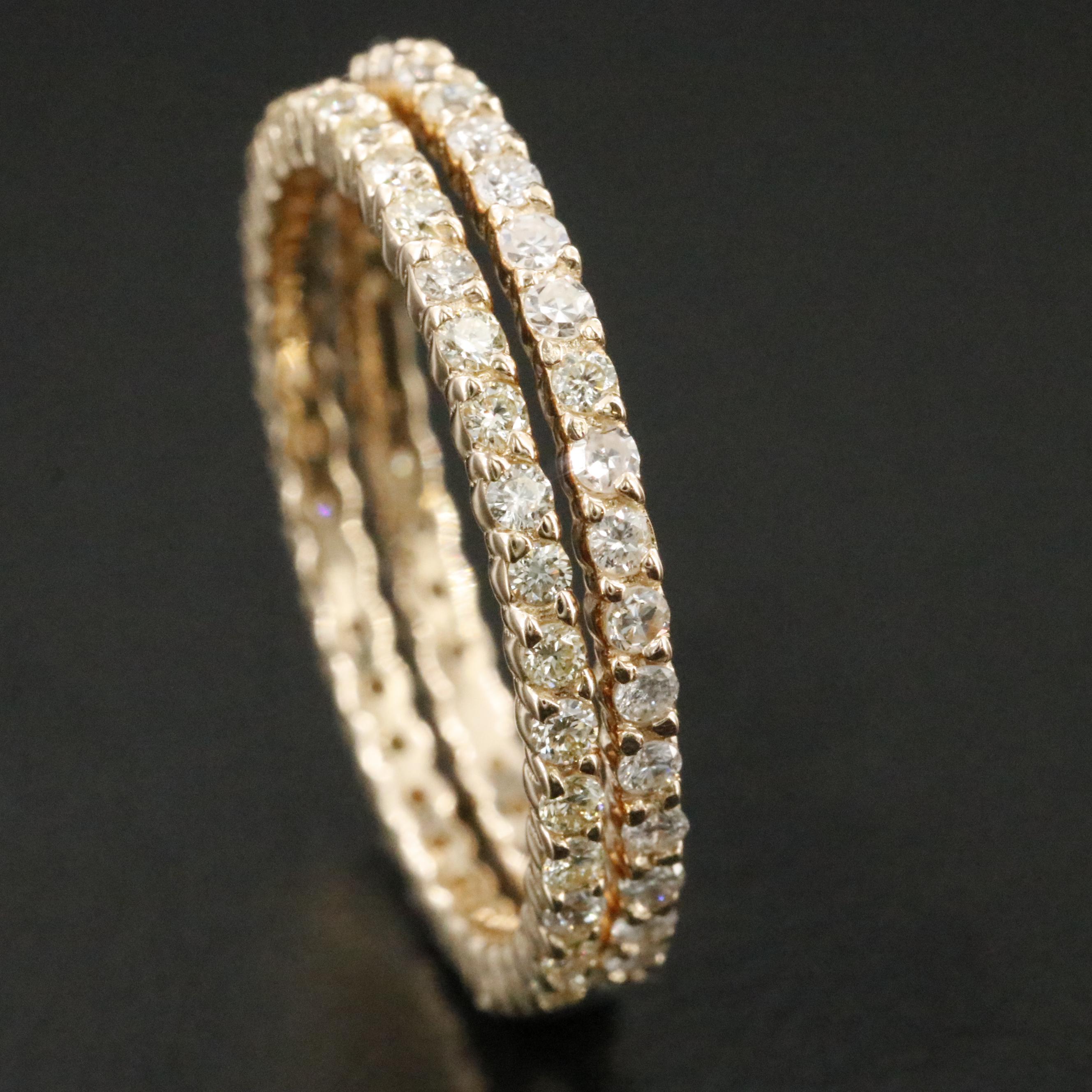 14K 1.00 CTW Diamond Eternity Rings