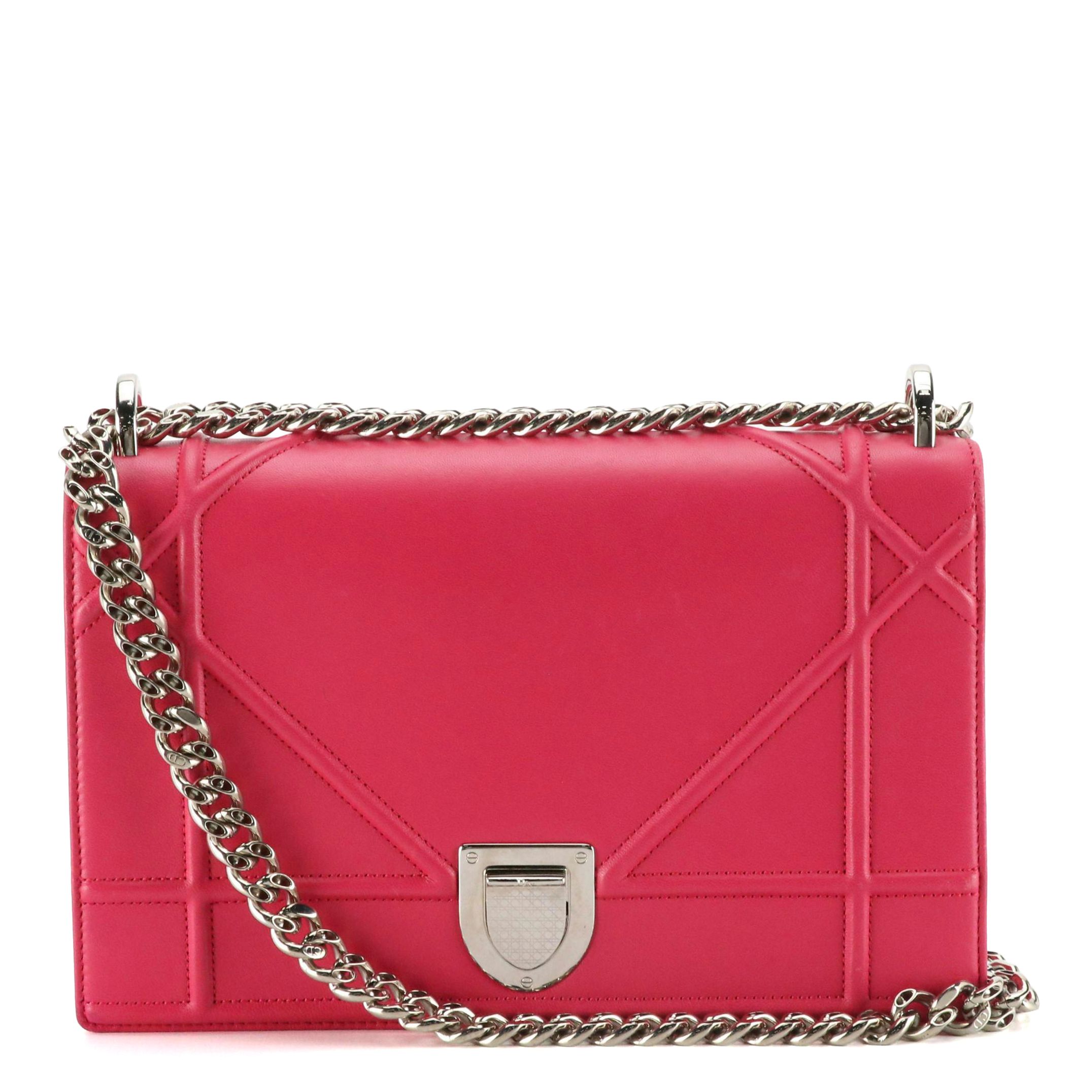 Christian Dior Lambskin Leather Diorama Flap Crossbody Bag