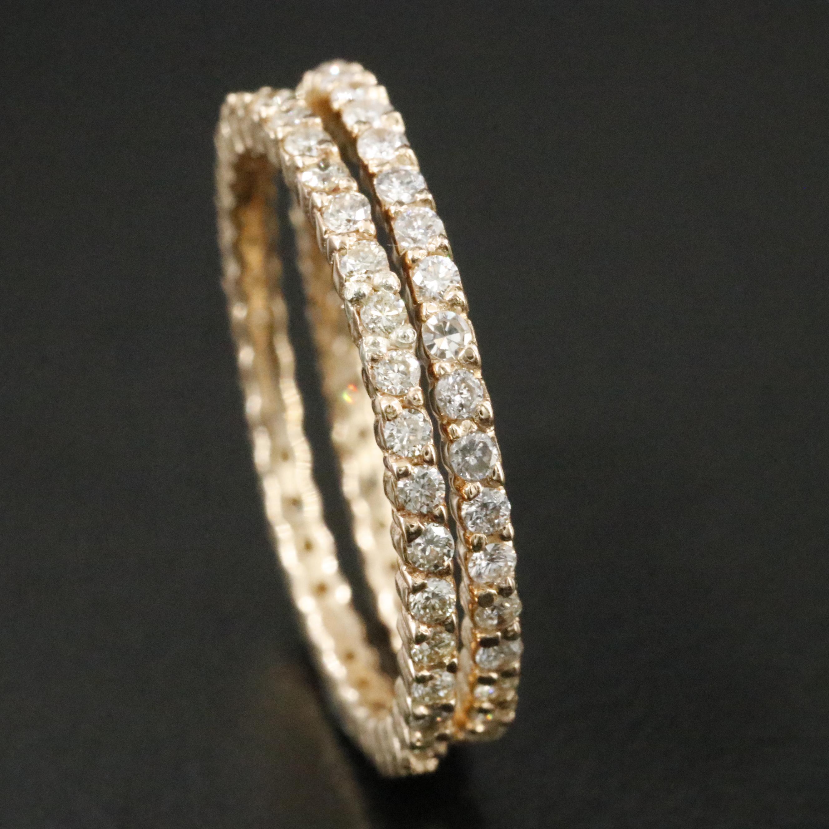 14K 1.00 CTW Diamond Eternity Rings