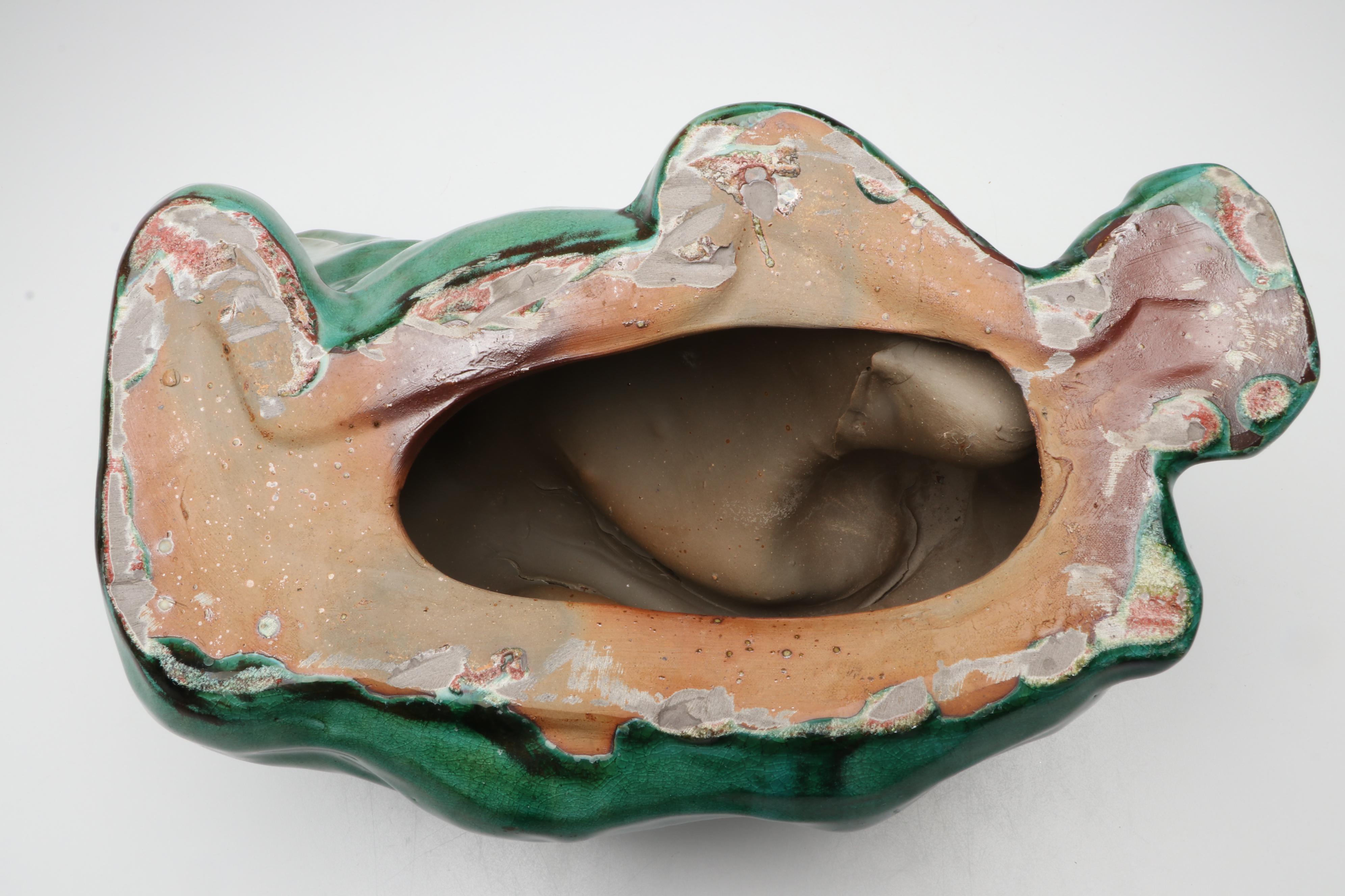 Glazed Green Ceramic Frogs